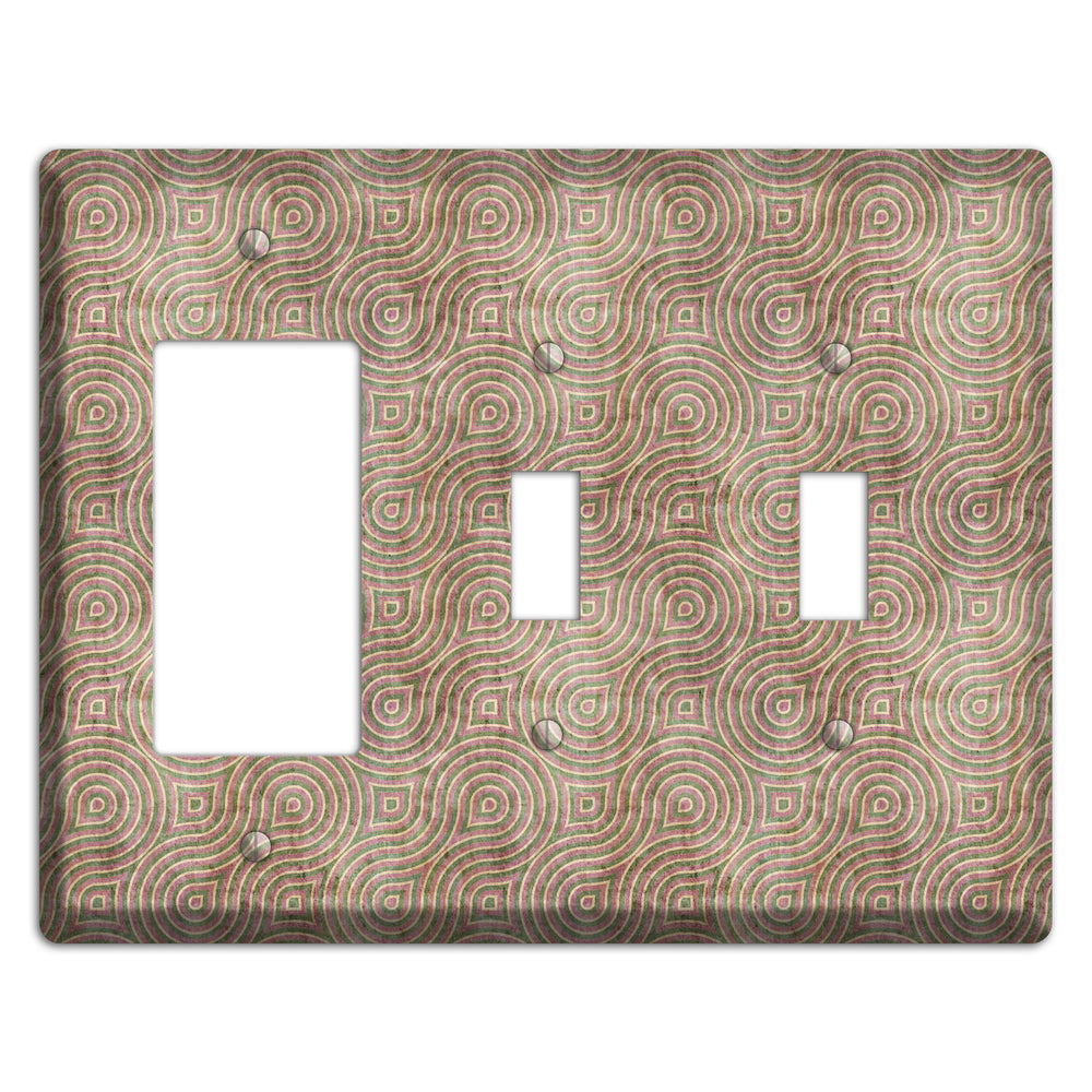 Brown Swirl Rocker / 2 Toggle Wallplate