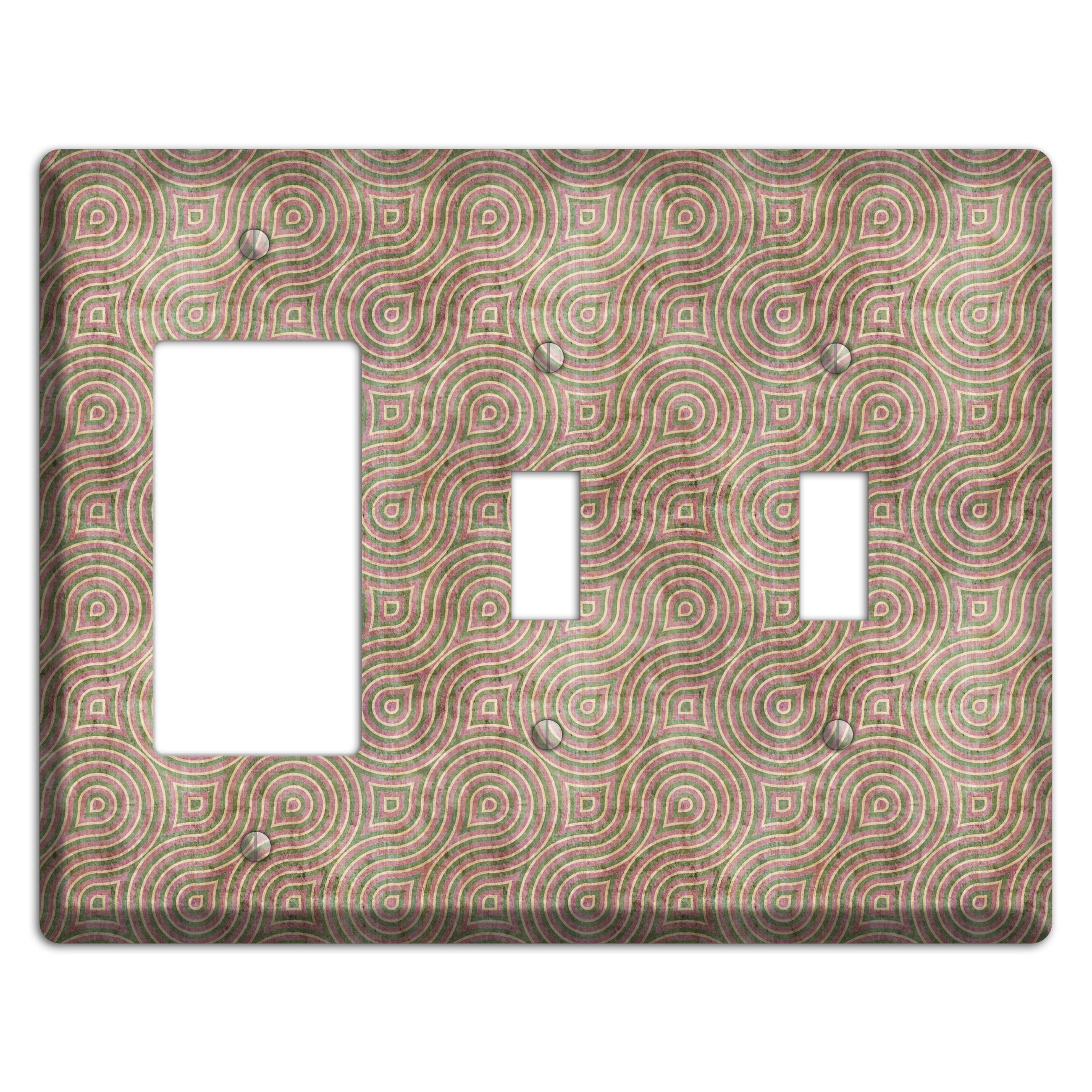 Brown Swirl Rocker / 2 Toggle Wallplate