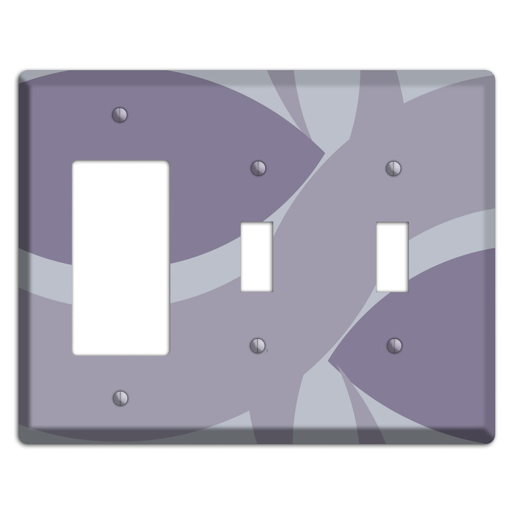 Grey and Lavender Abstract Rocker / 2 Toggle Wallplate