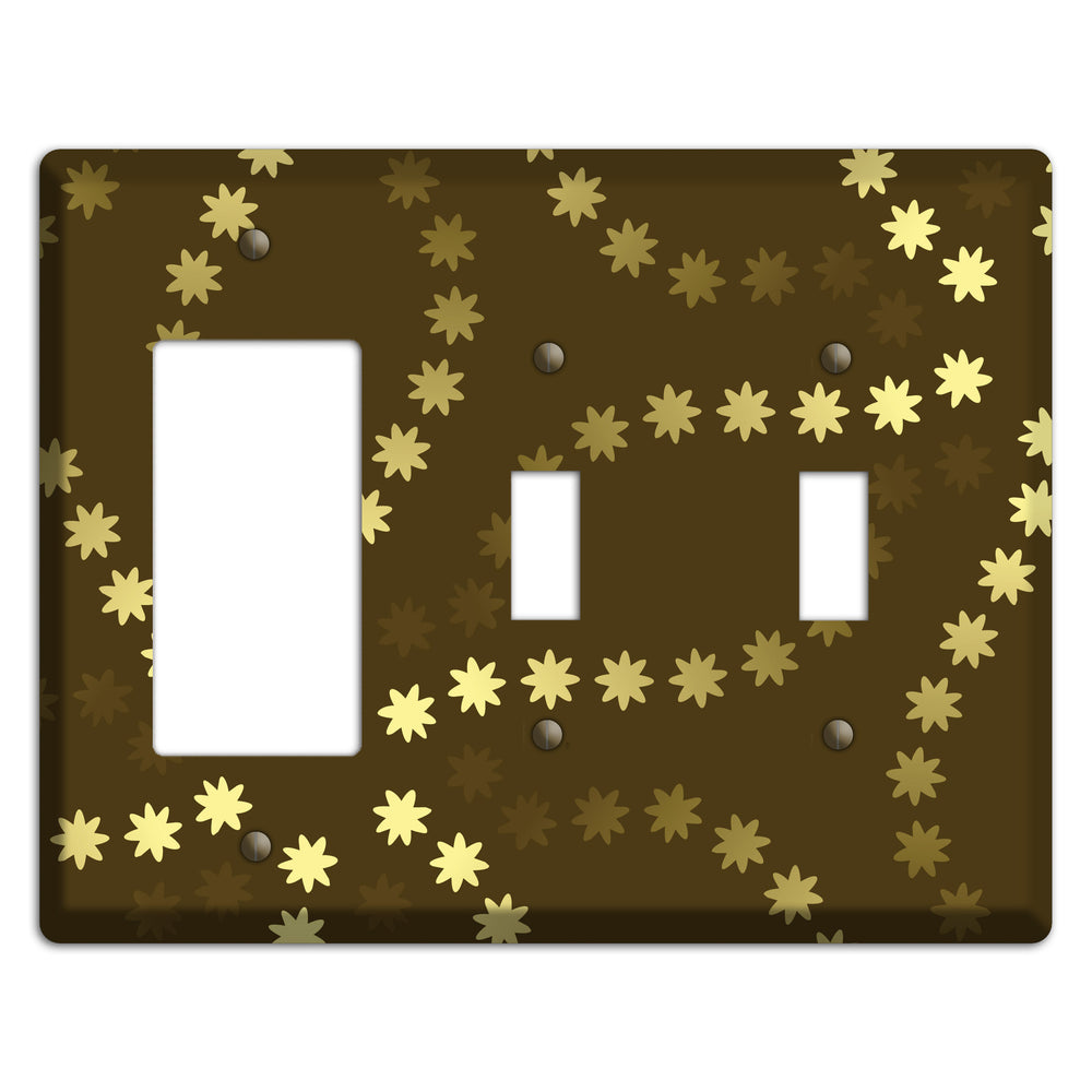 Multi Olive Constellation Rocker / 2 Toggle Wallplate