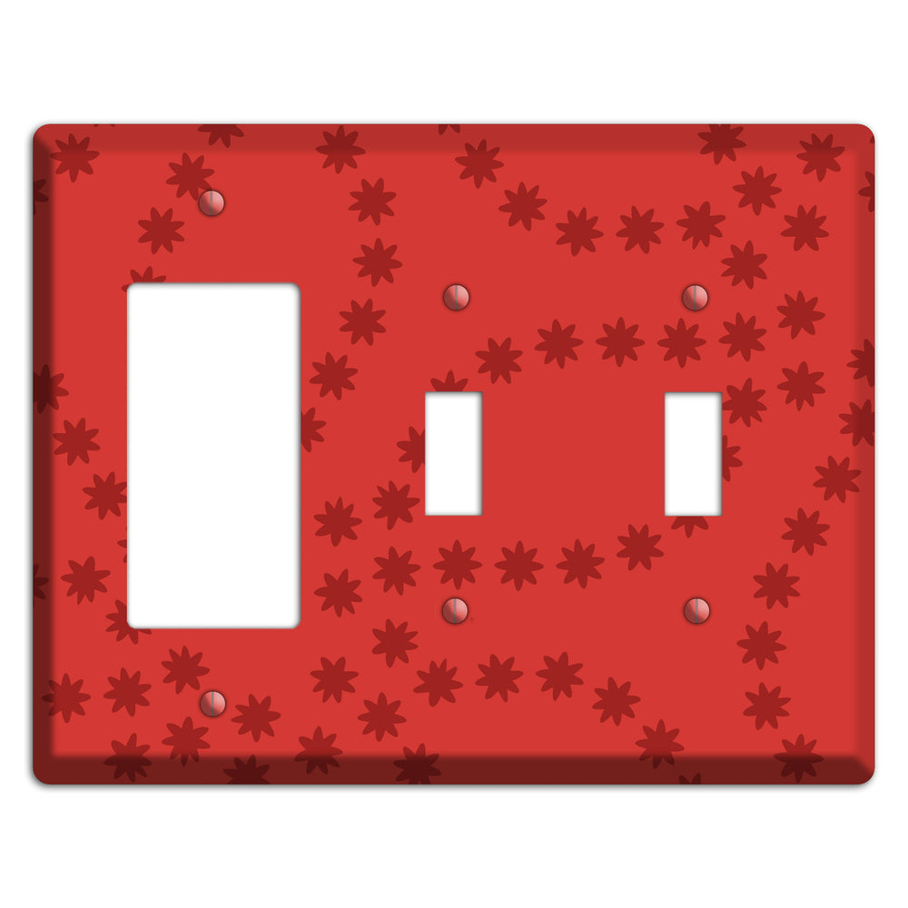 Multi Red Constellation Rocker / 2 Toggle Wallplate