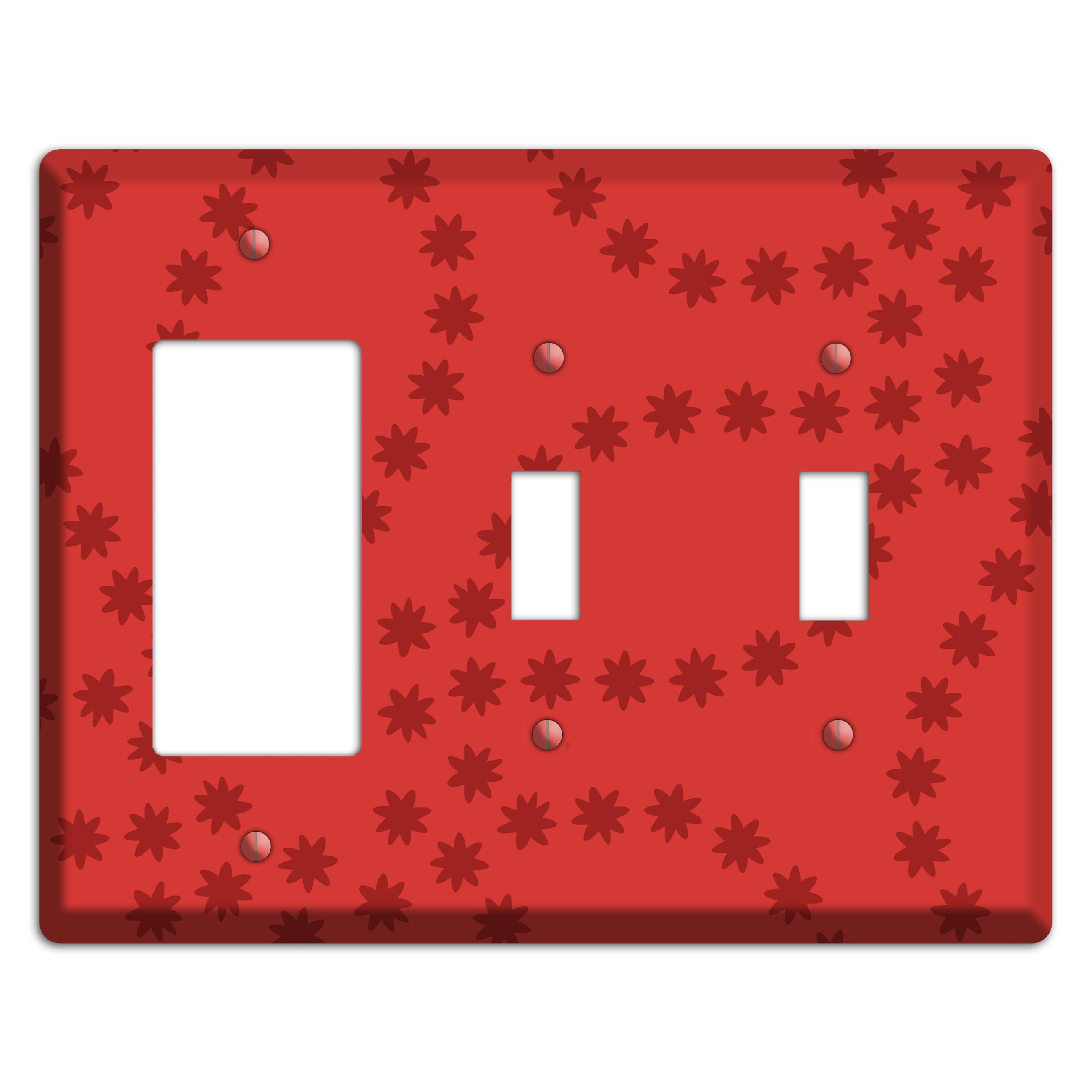 Multi Red Constellation Rocker / 2 Toggle Wallplate