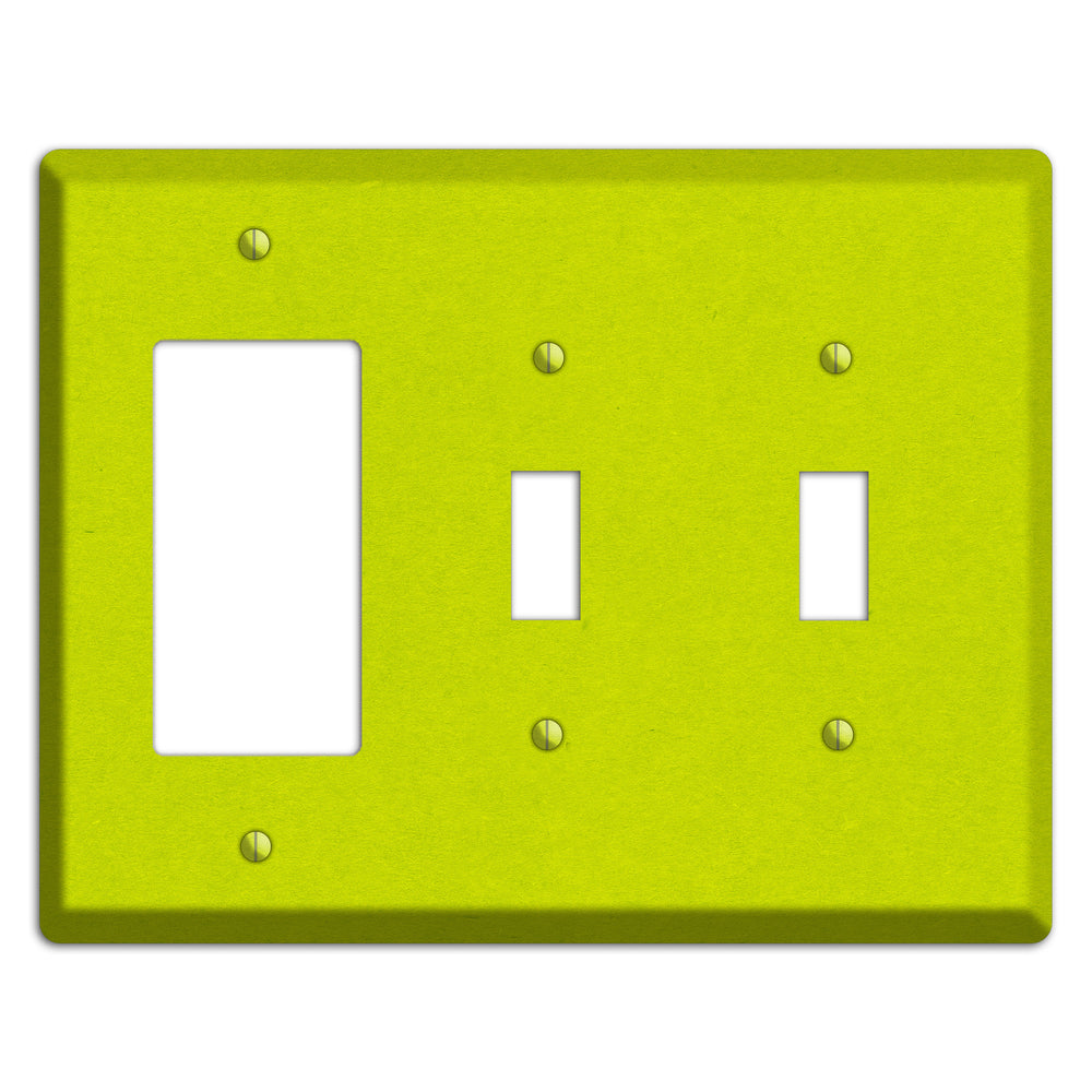 Electric Lime Kraft Rocker / 2 Toggle Wallplate