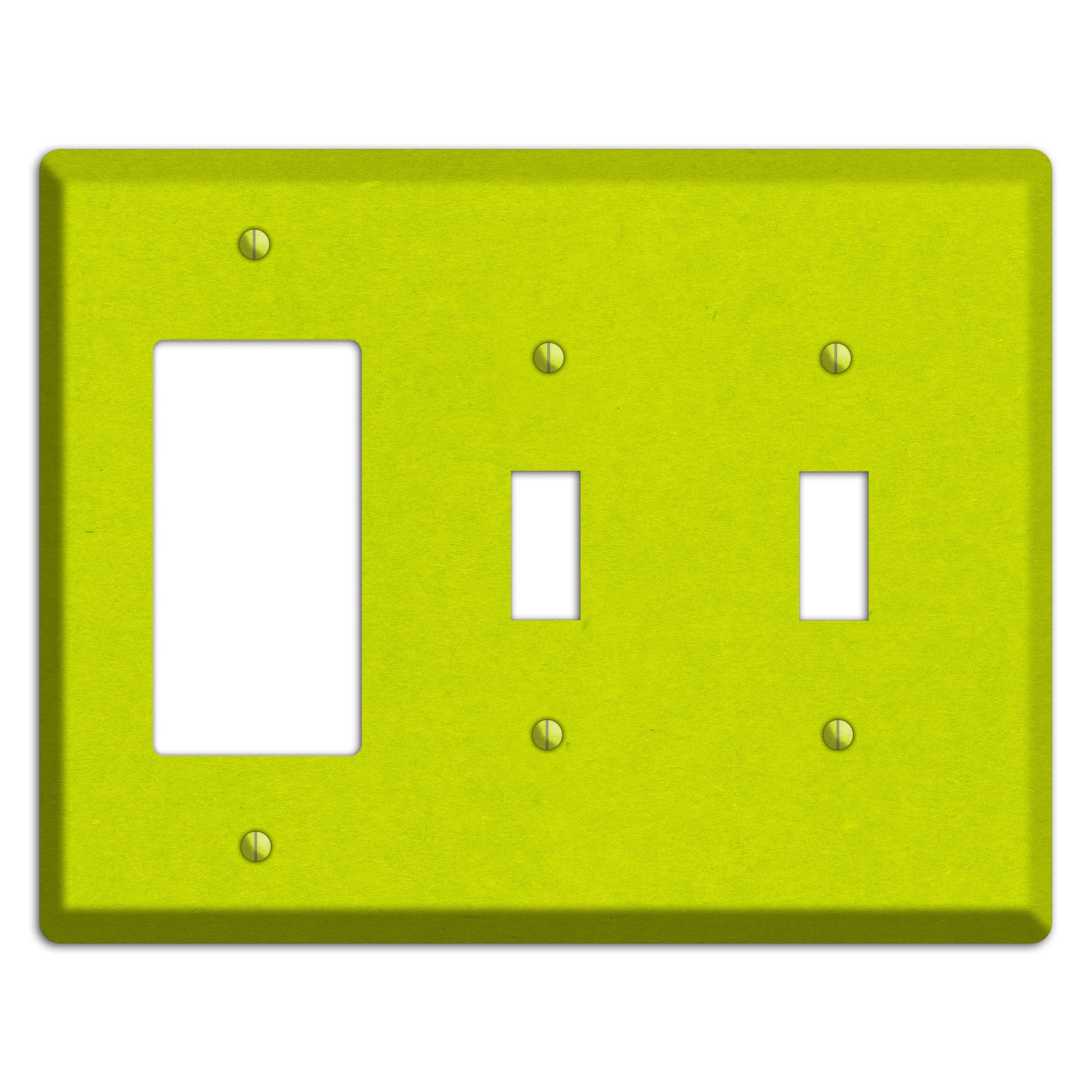 Electric Lime Kraft Rocker / 2 Toggle Wallplate