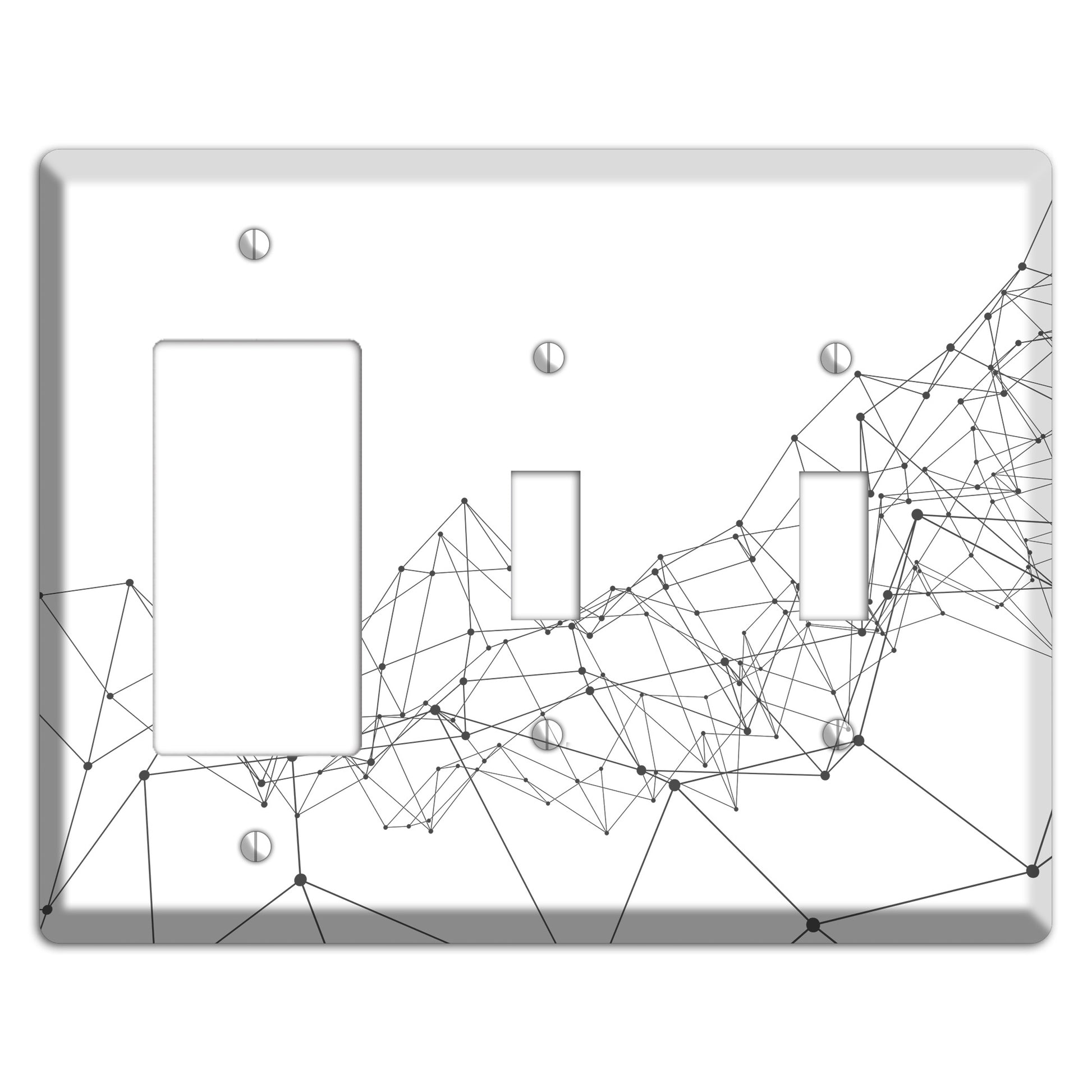 Linear B Rocker / 2 Toggle Wallplate