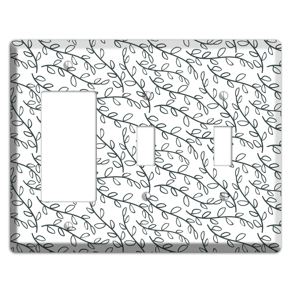 Leaves Style O Rocker / 2 Toggle Wallplate