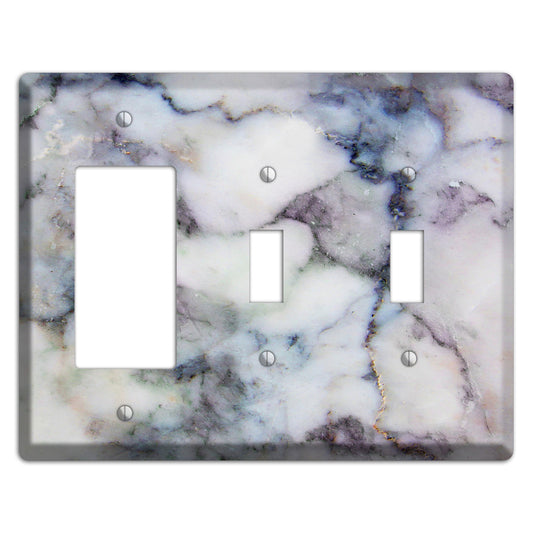 Bermuda Gray Marble Rocker / 2 Toggle Wallplate