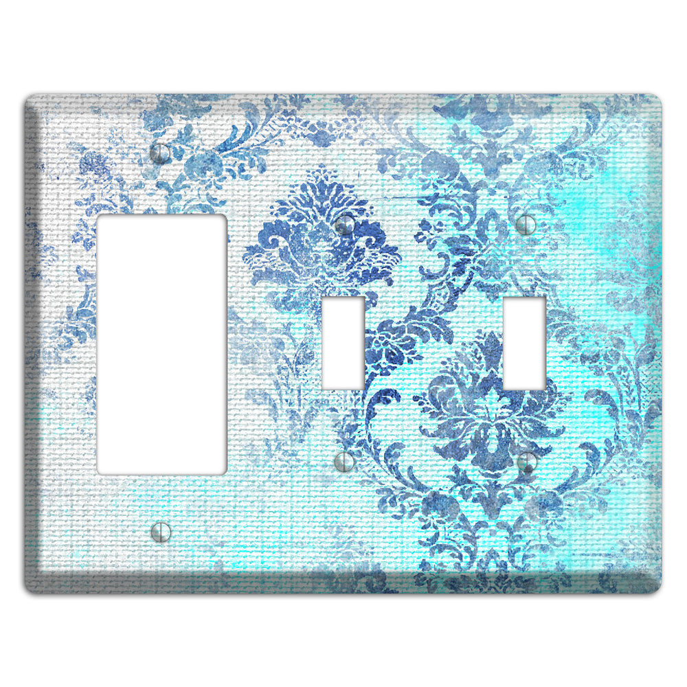 Ice Cold Whimsical Damask Rocker / 2 Toggle Wallplate