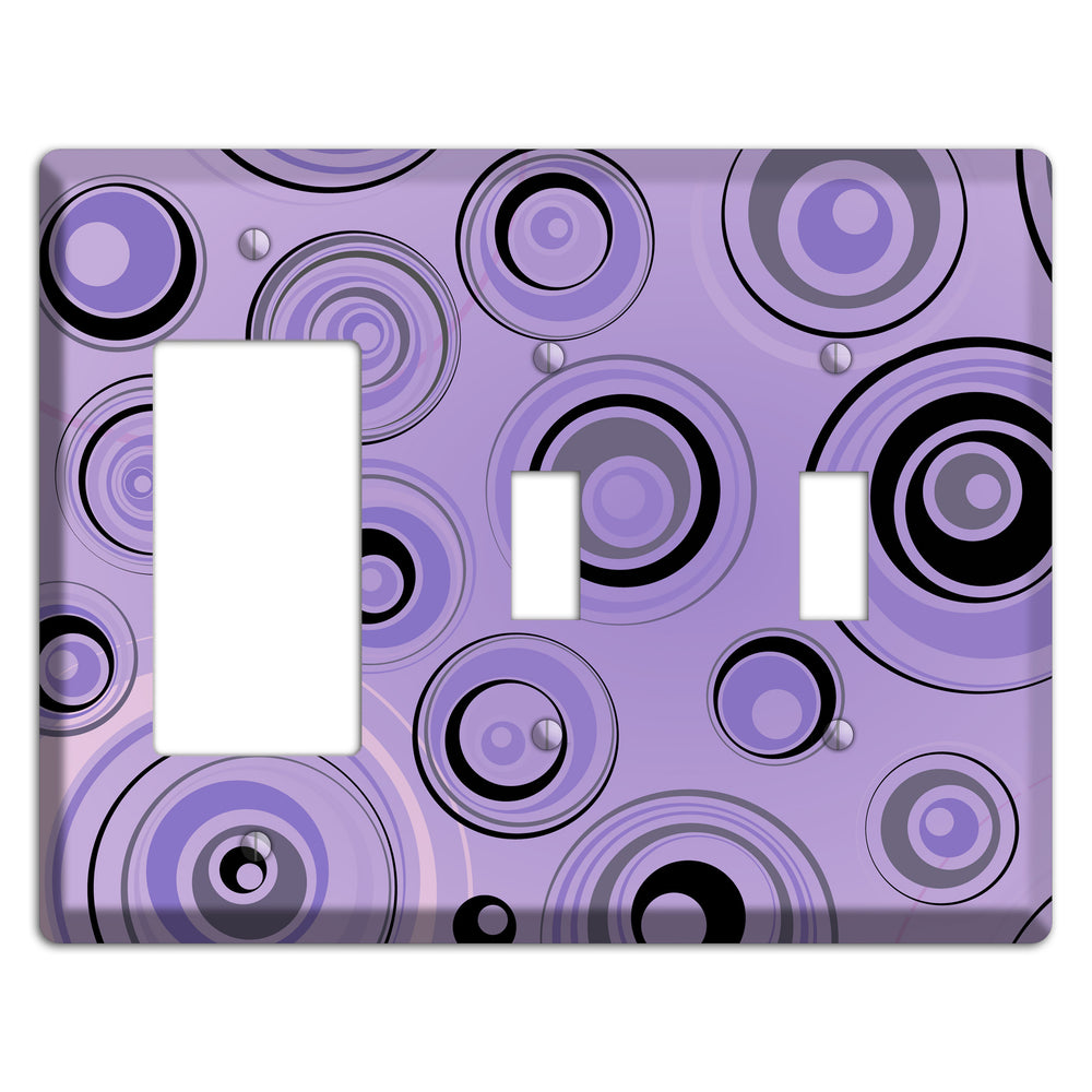 Lavender Circles Rocker / 2 Toggle Wallplate