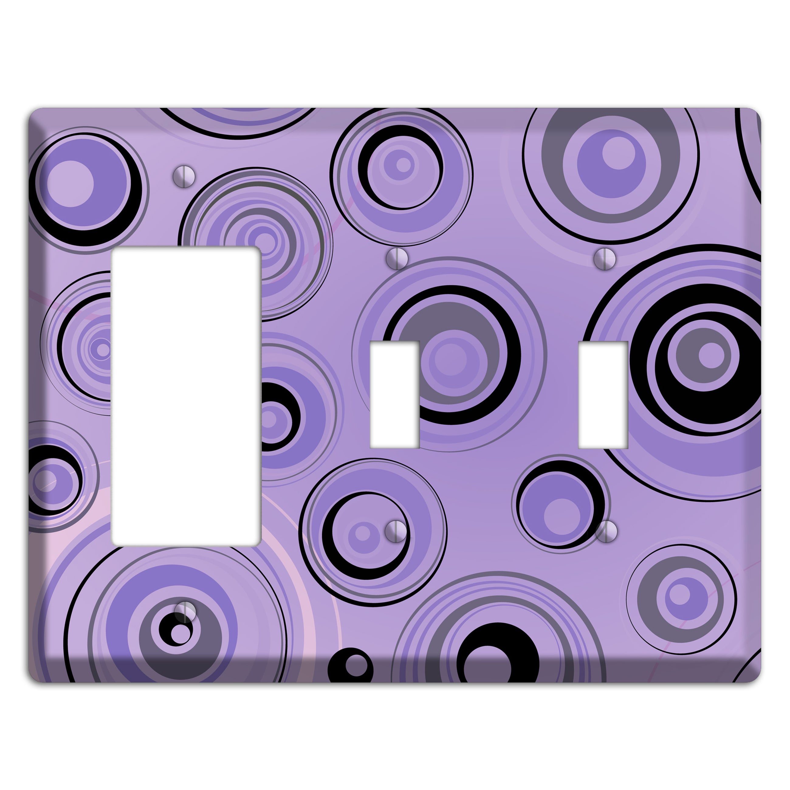 Lavender Circles Rocker / 2 Toggle Wallplate
