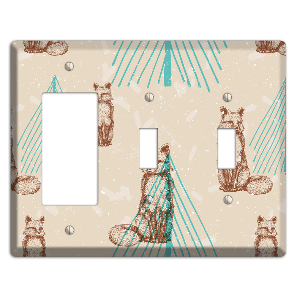 Wildlife Fox Rocker / 2 Toggle Wallplate