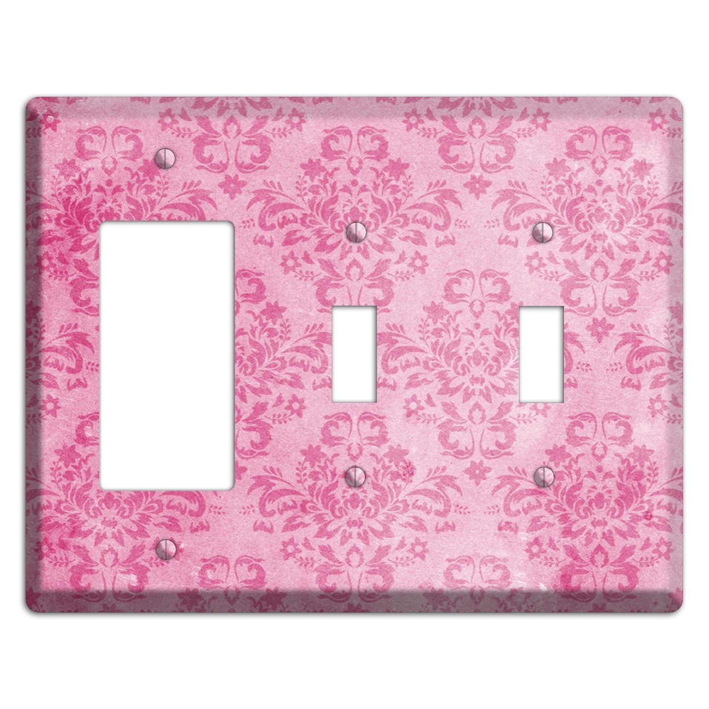 Beauty Bush Pink Texture Rocker / 2 Toggle Wallplate