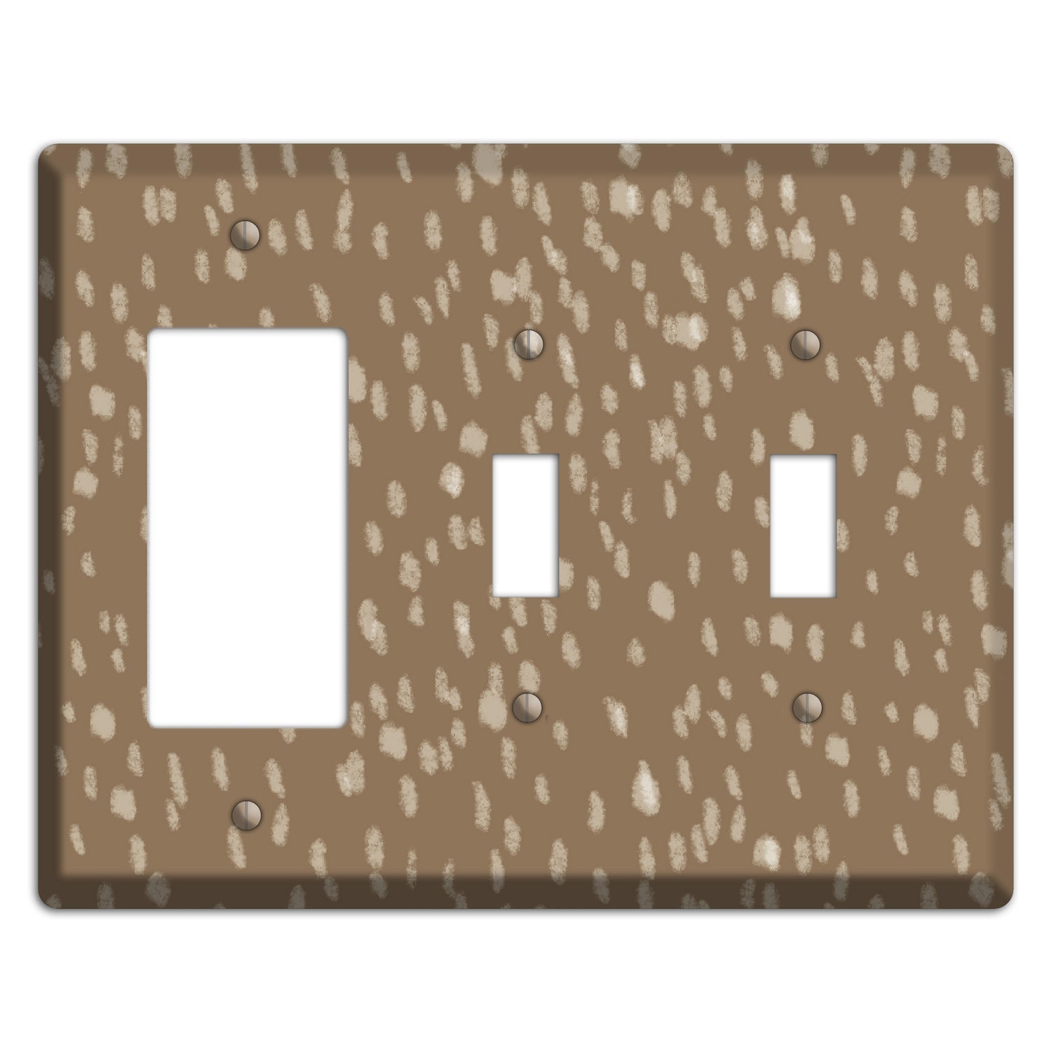 Brown and White Speckle Rocker / 2 Toggle Wallplate