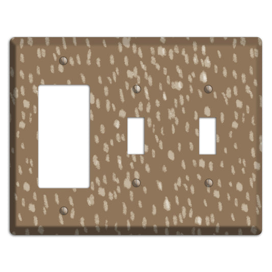 Brown and White Speckle Rocker / 2 Toggle Wallplate