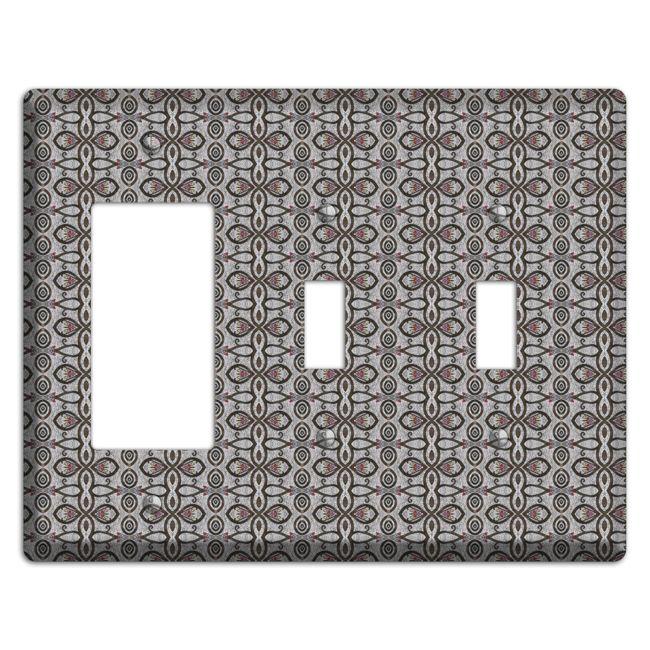 Grey Tapestry Rocker / 2 Toggle Wallplate