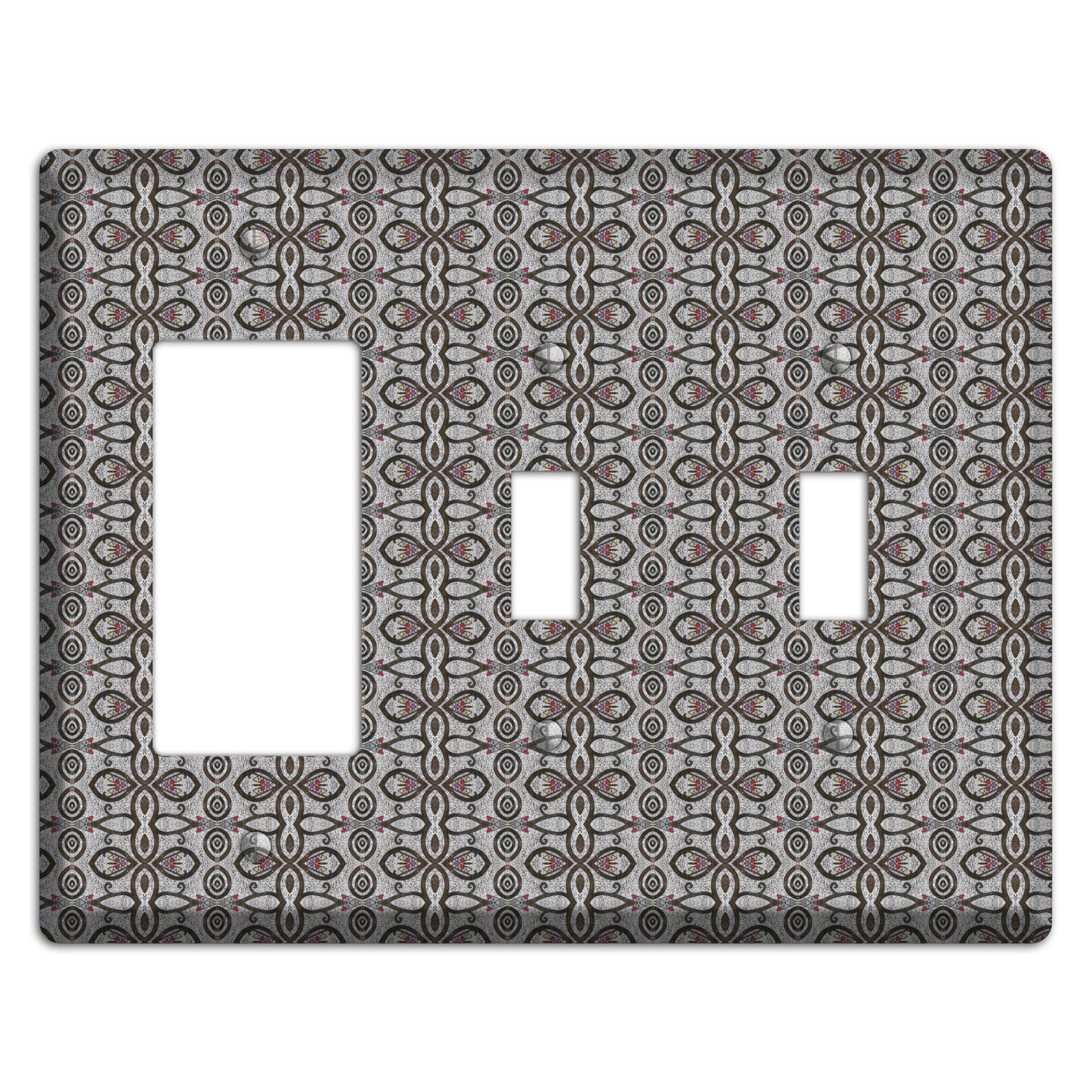 Grey Tapestry Rocker / 2 Toggle Wallplate