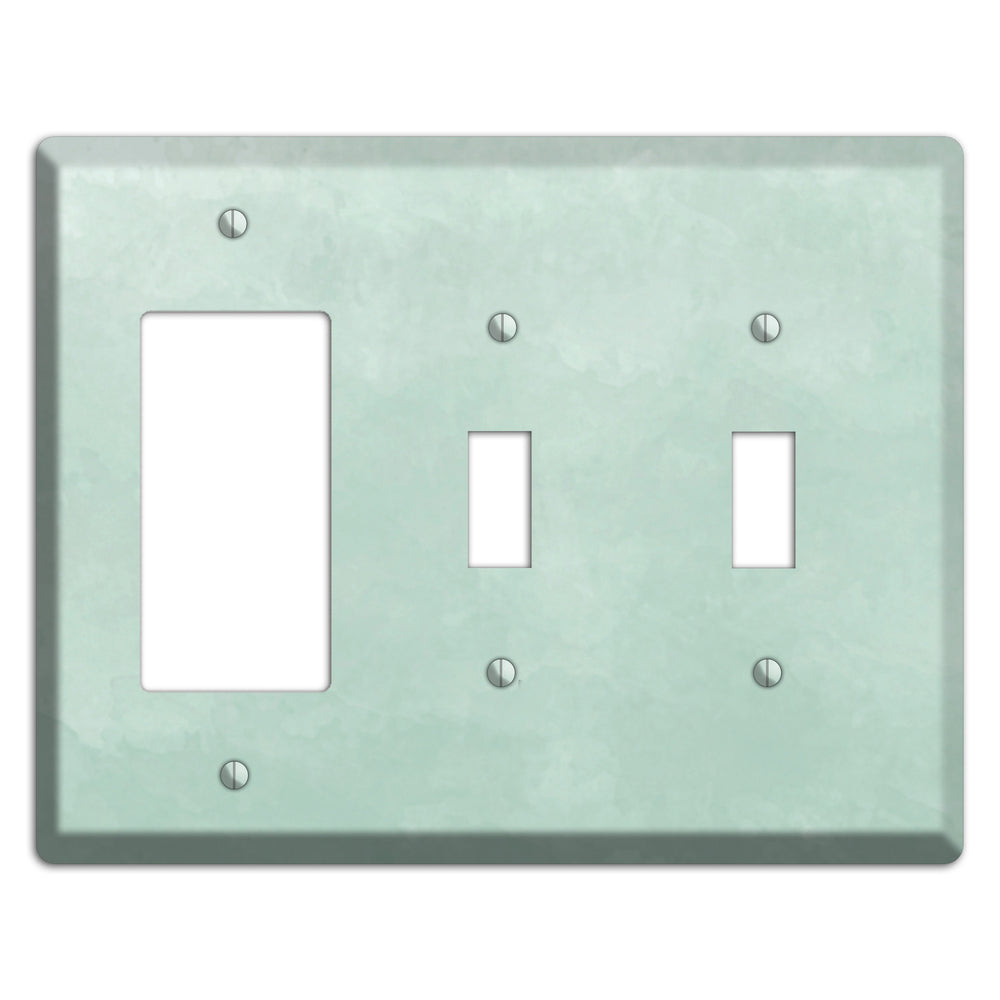 Sea Foam Green Ombre Rocker / 2 Toggle Wallplate
