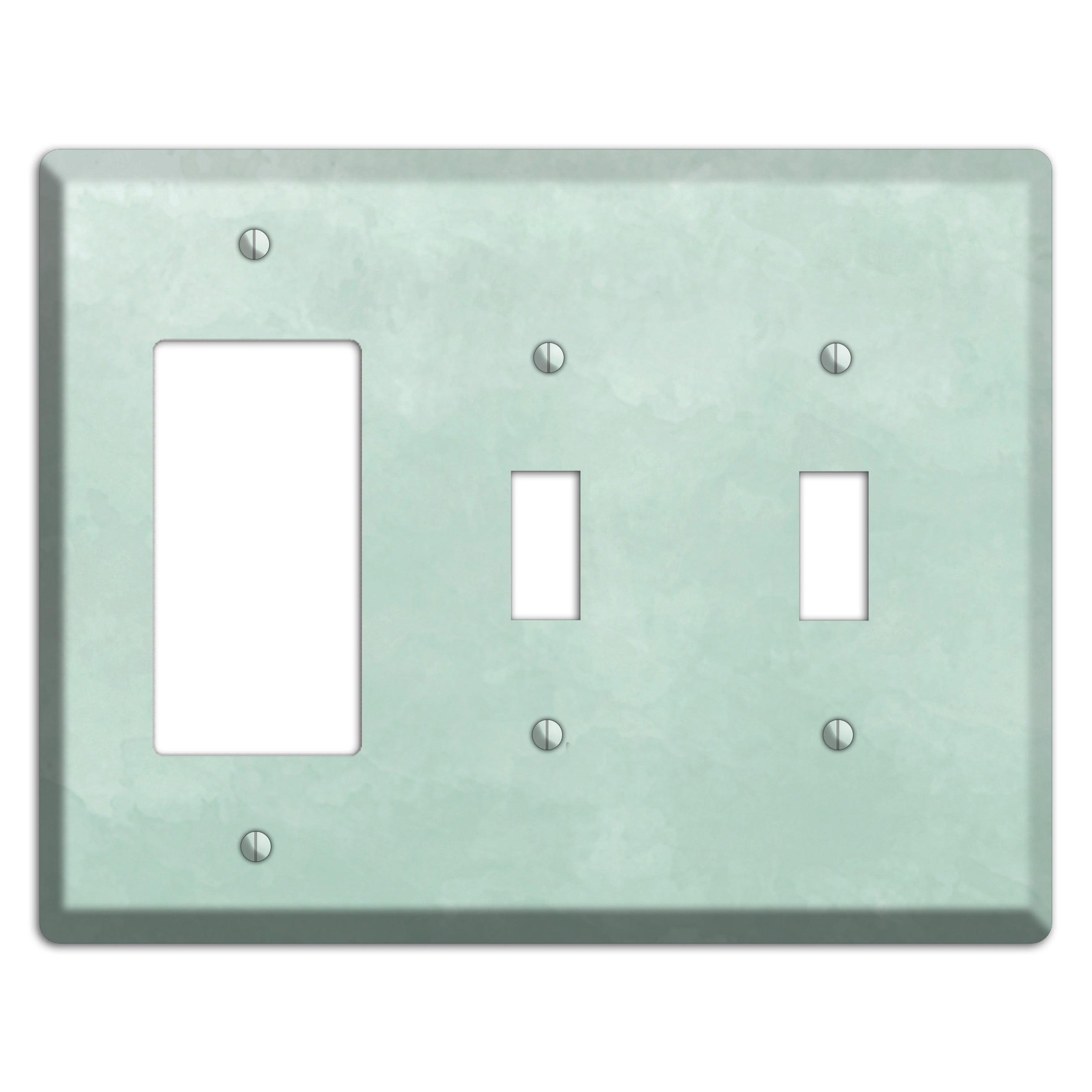 Sea Foam Green Ombre Rocker / 2 Toggle Wallplate