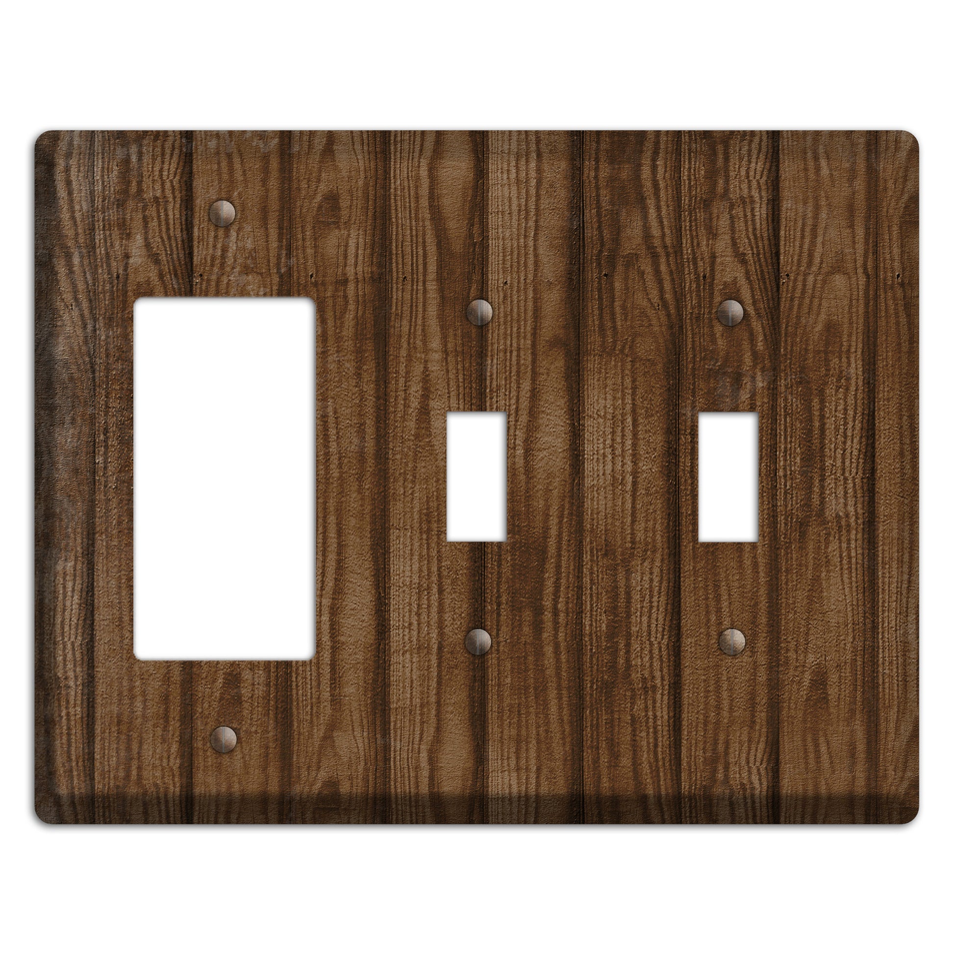 Spice Weathered Wood Rocker / 2 Toggle Wallplate