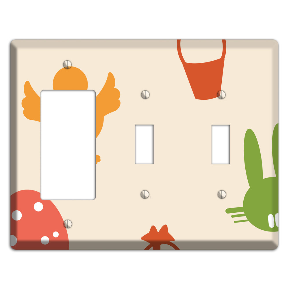 Yellow Chick Rocker / 2 Toggle Wallplate