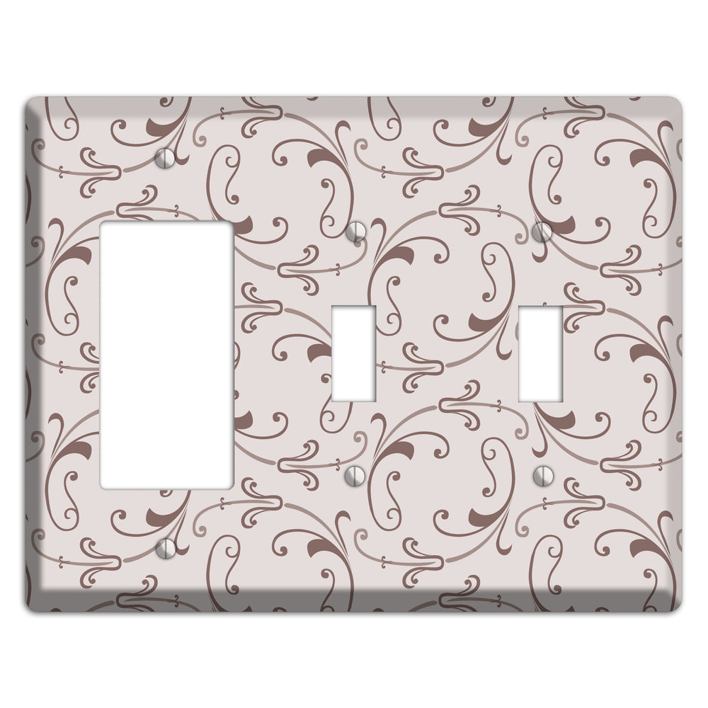Mauve Victorian Sprig Rocker / 2 Toggle Wallplate