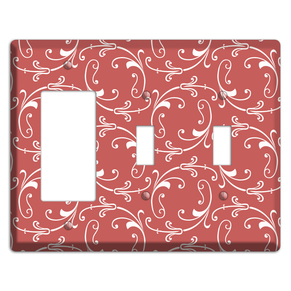 Brick Victorian Sprig Rocker / 2 Toggle Wallplate