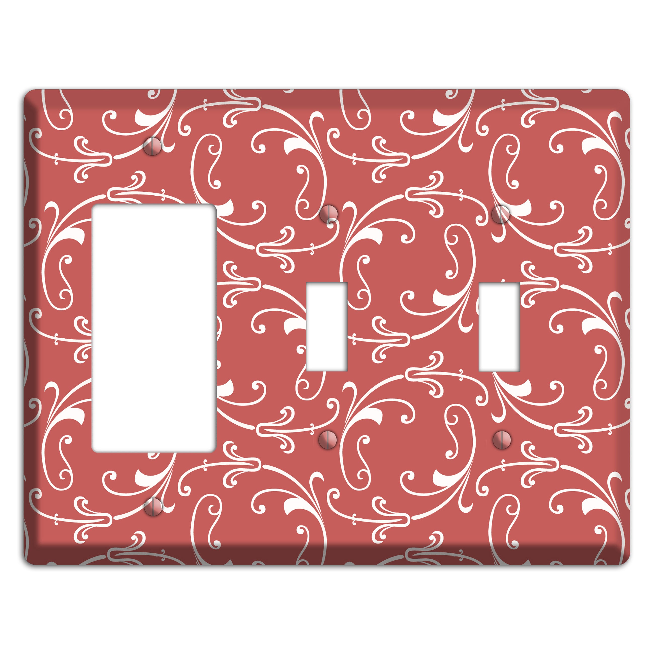 Brick Victorian Sprig Rocker / 2 Toggle Wallplate