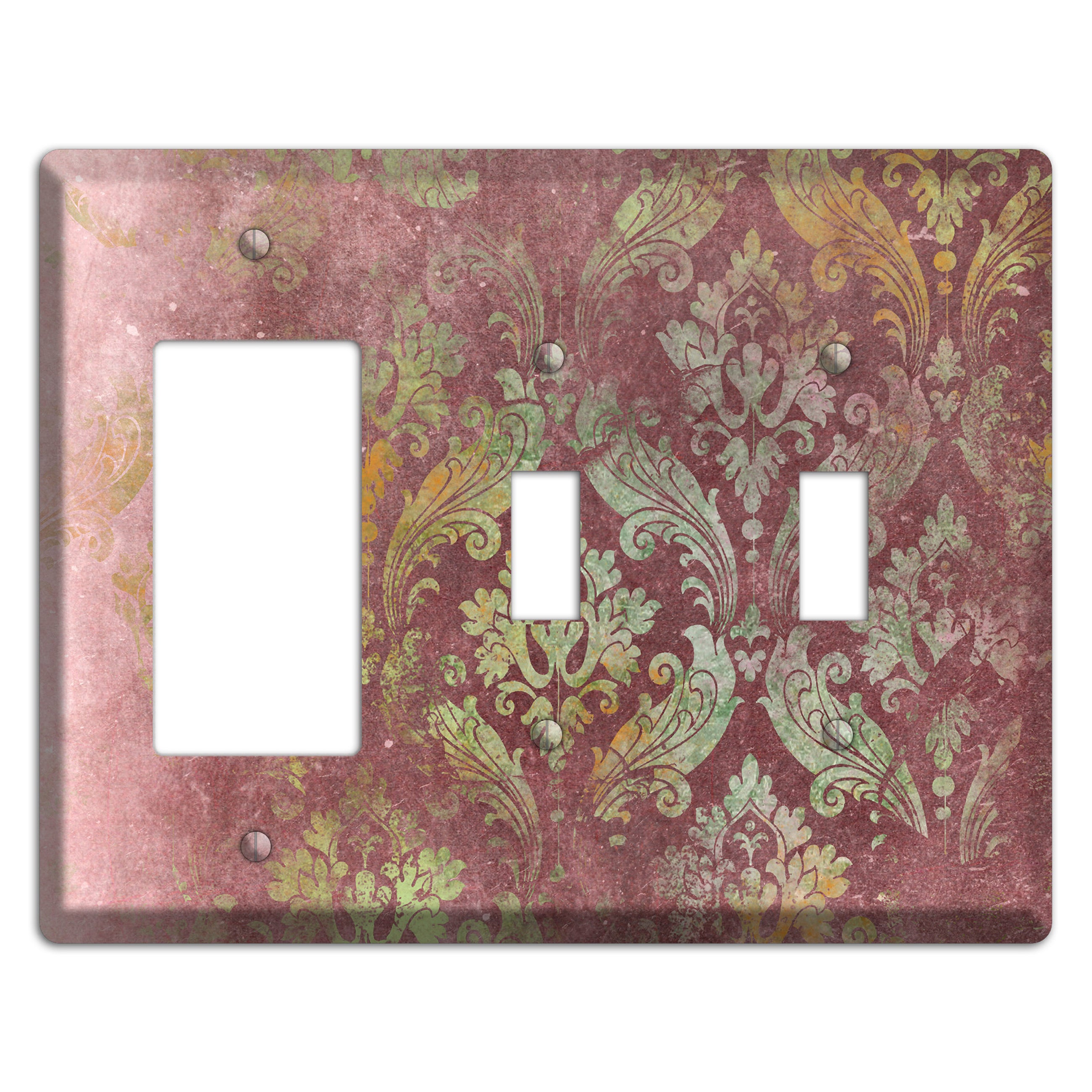 Roman Coffee Whimsical Damask Rocker / 2 Toggle Wallplate