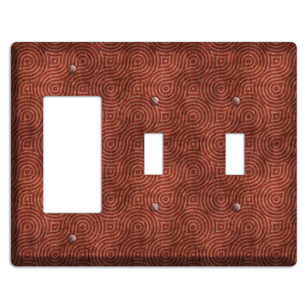 Red Swirl Rocker / 2 Toggle Wallplate