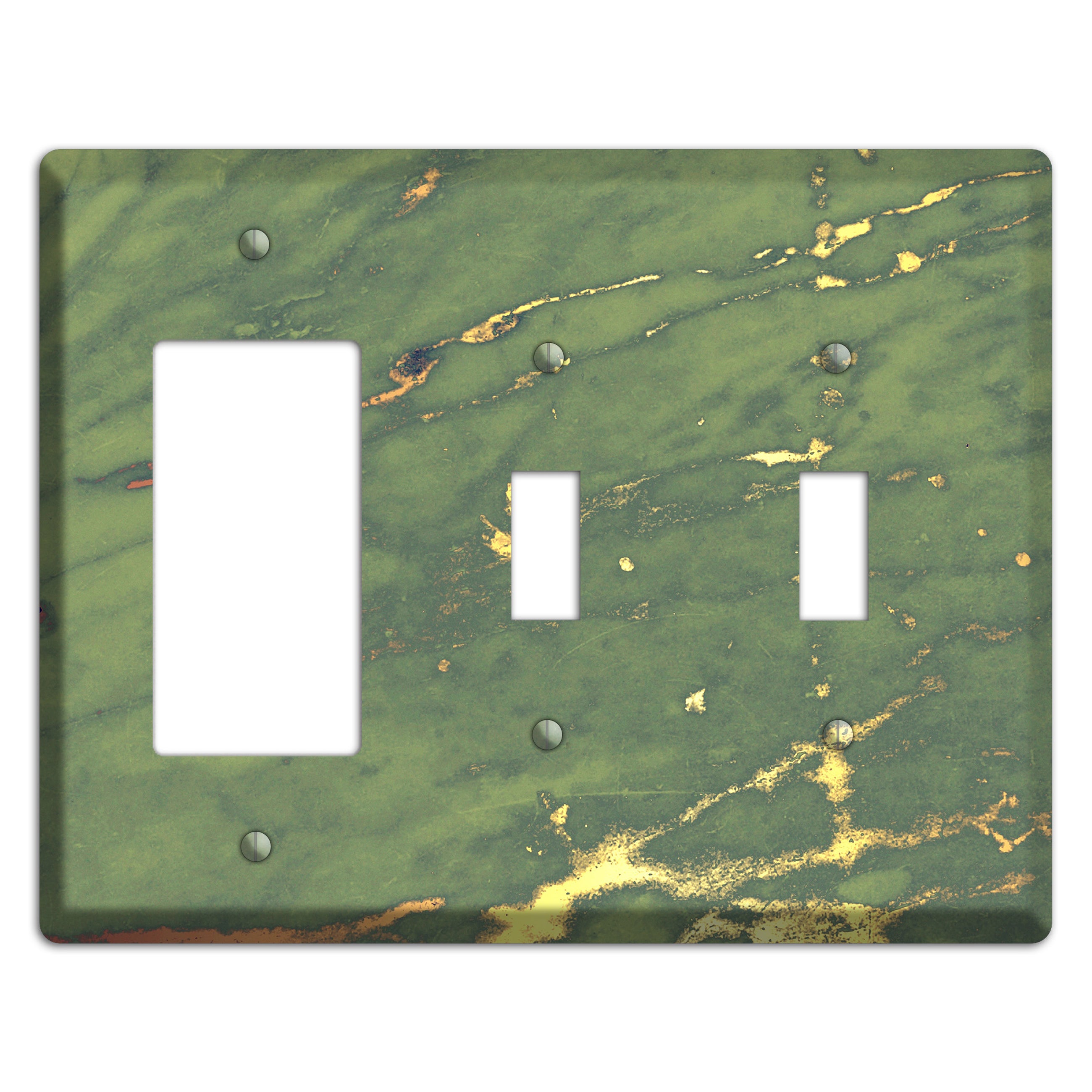 Limed Ash Marble Rocker / 2 Toggle Wallplate