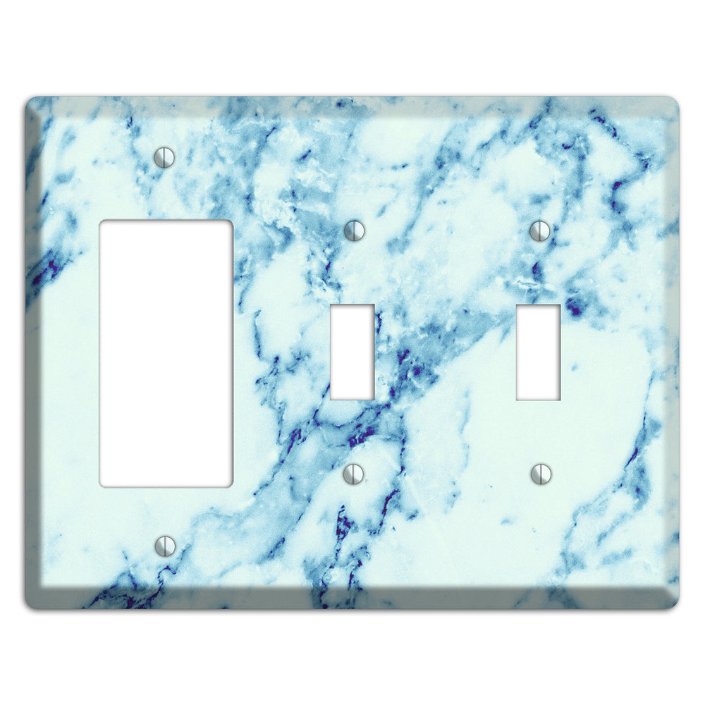 Polar Marble Rocker / 2 Toggle Wallplate