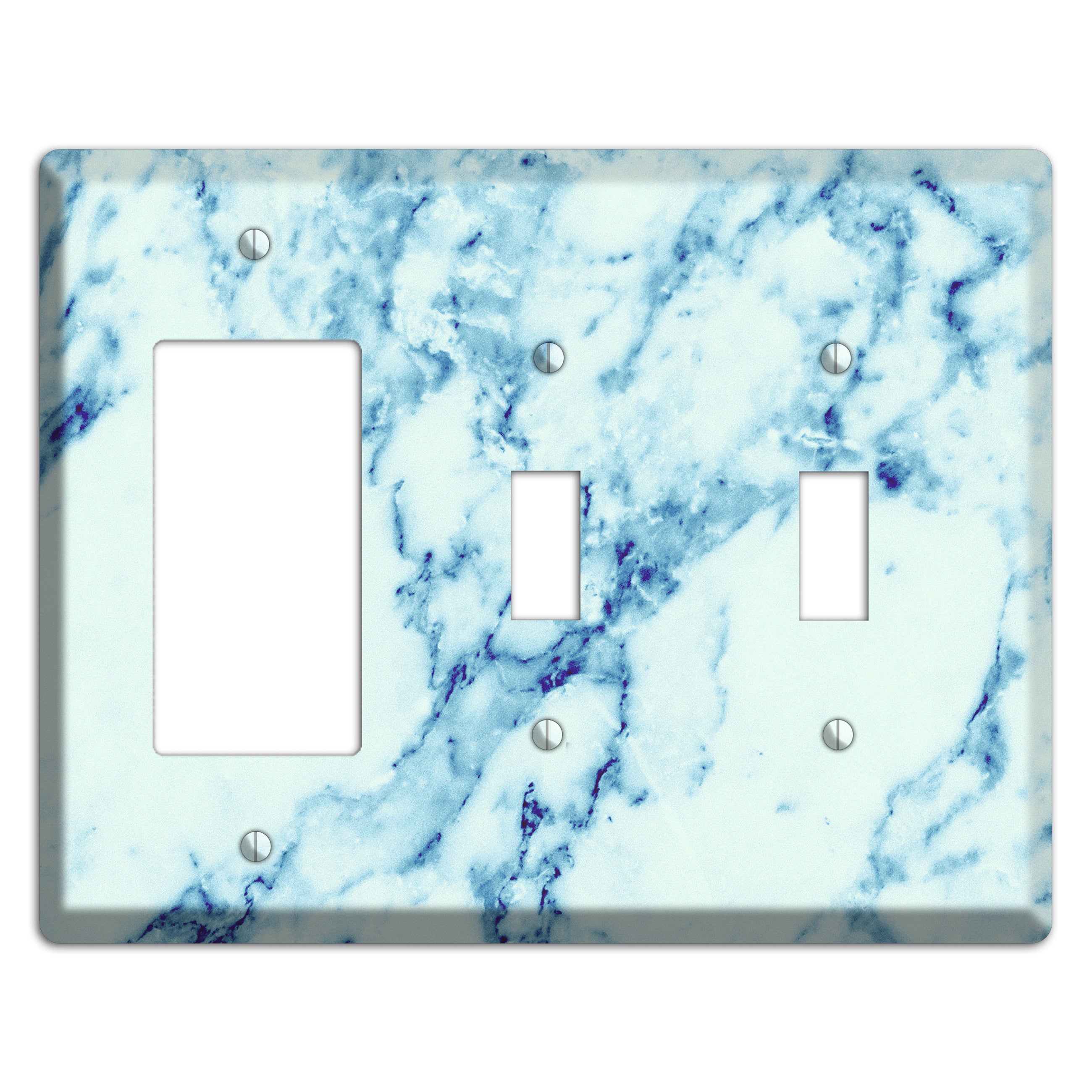 Polar Marble Rocker / 2 Toggle Wallplate