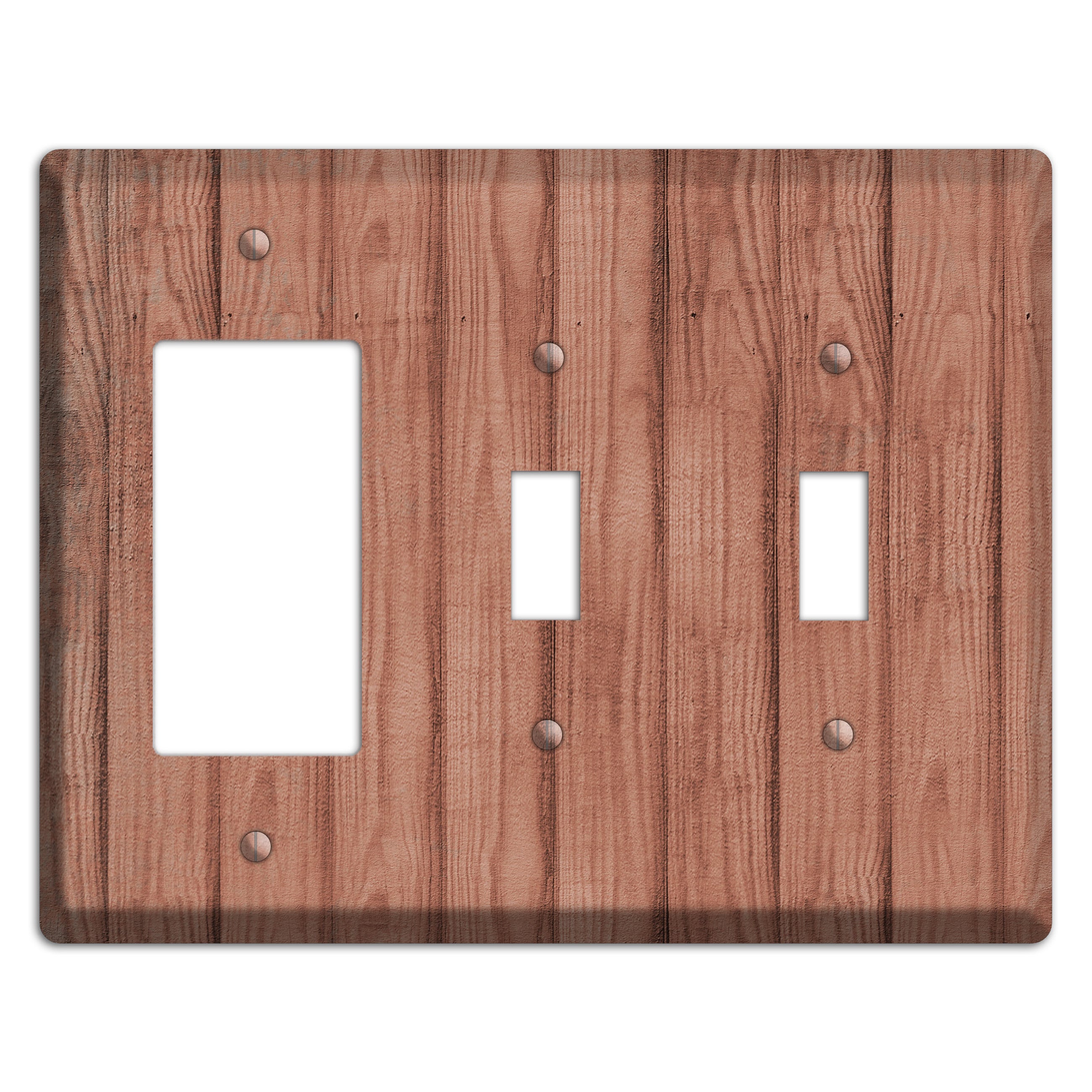 Coral Tree Weathered Wood Rocker / 2 Toggle Wallplate