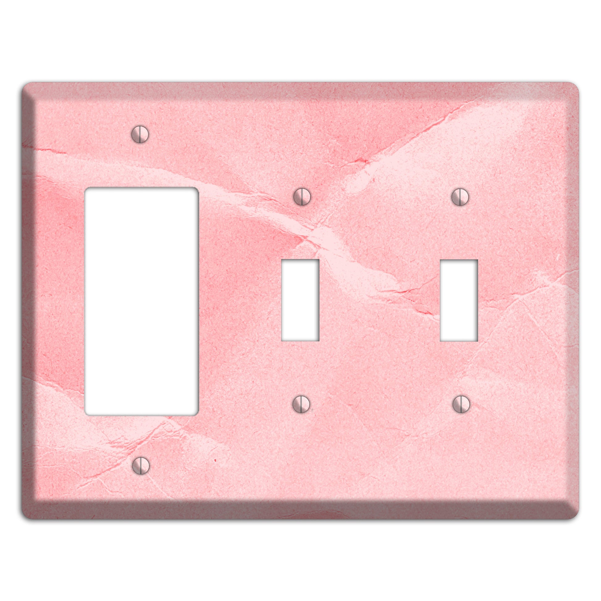 Pink Soft Coral Rocker / 2 Toggle Wallplate