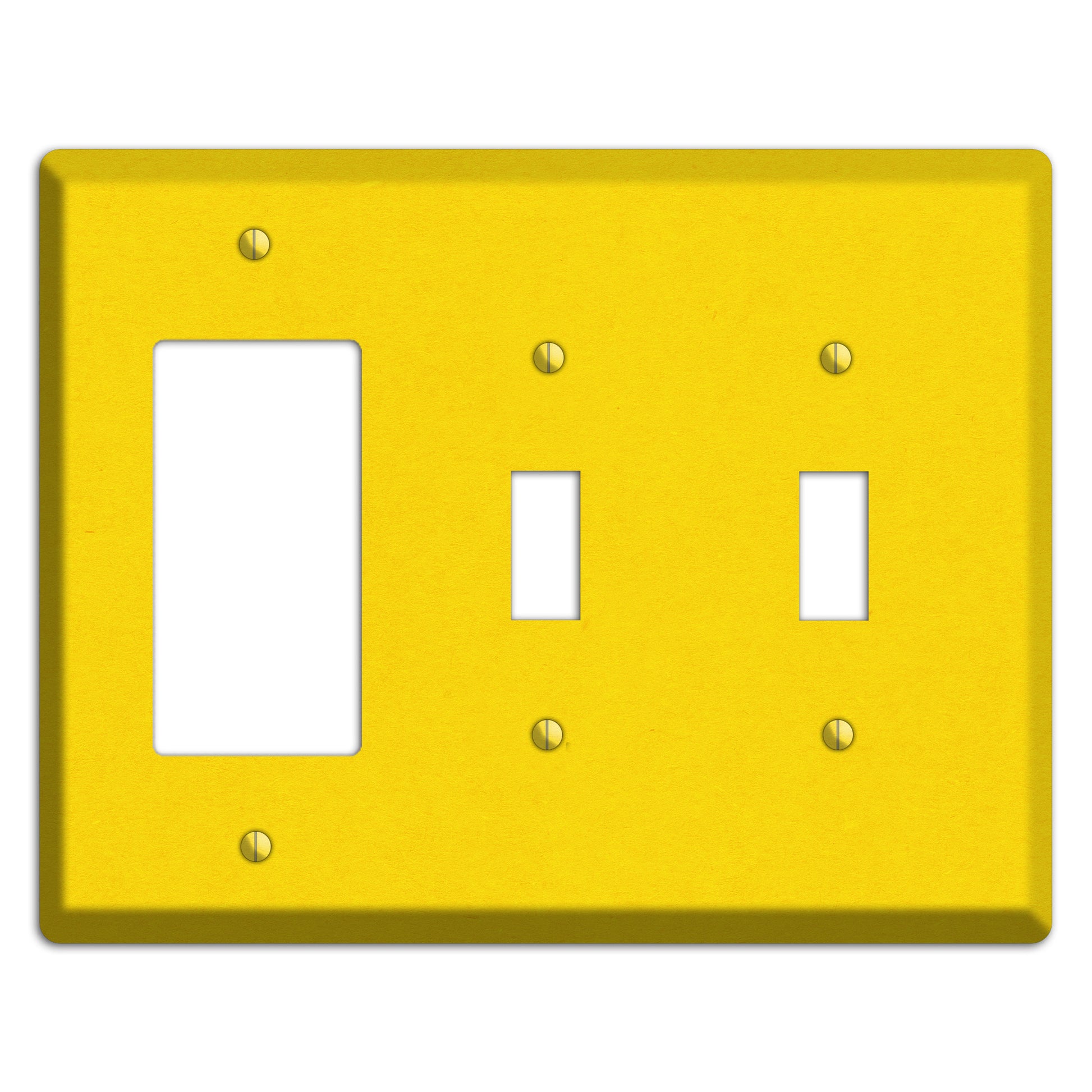 Moon Yellow Kraft Rocker / 2 Toggle Wallplate