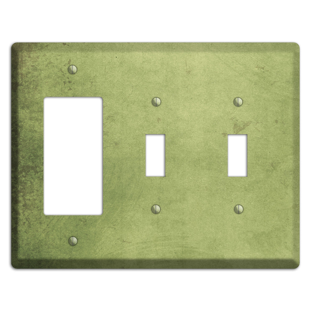 Green Smoke Vintage Grunge Rocker / 2 Toggle Wallplate