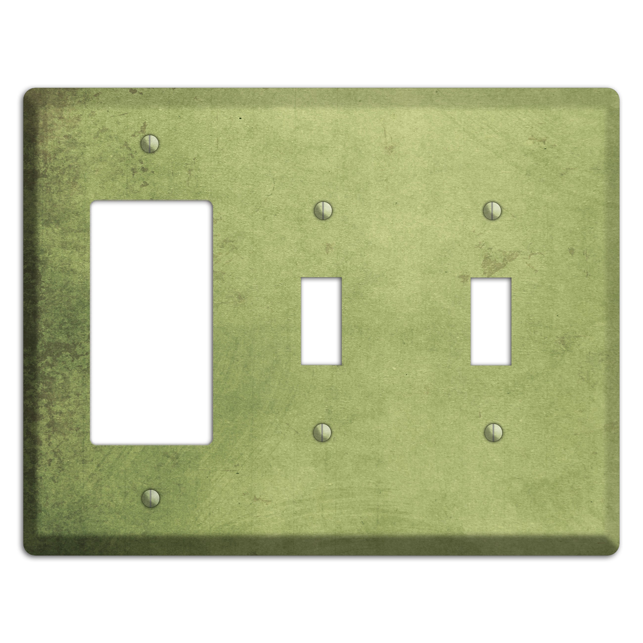 Green Smoke Vintage Grunge Rocker / 2 Toggle Wallplate
