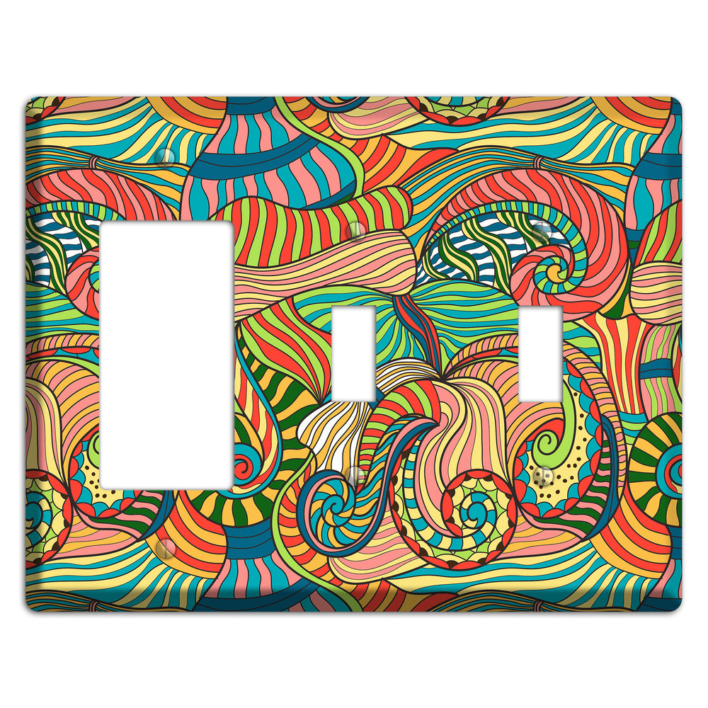 Retro Flourish 3 Rocker / 2 Toggle Wallplate