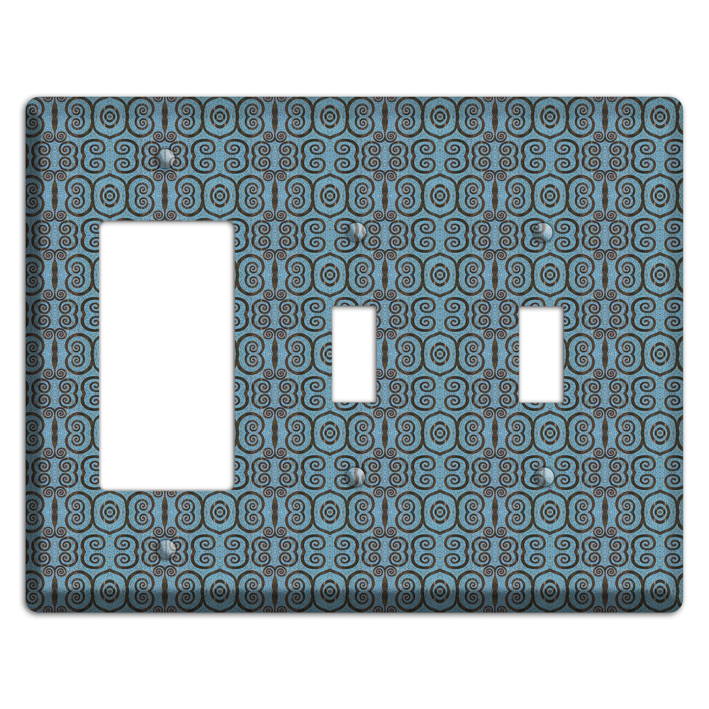 Blue Tapestry Rocker / 2 Toggle Wallplate