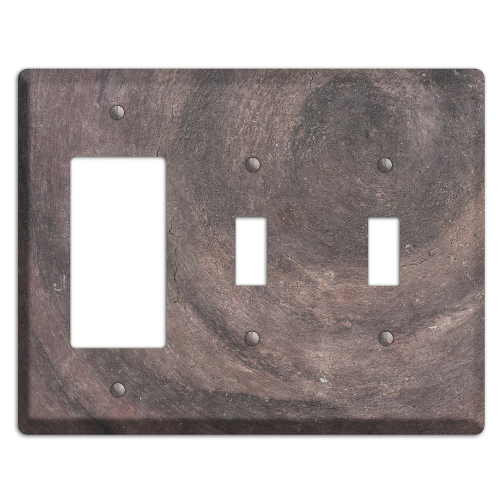 Brown Swirl Concrete Rocker / 2 Toggle Wallplate