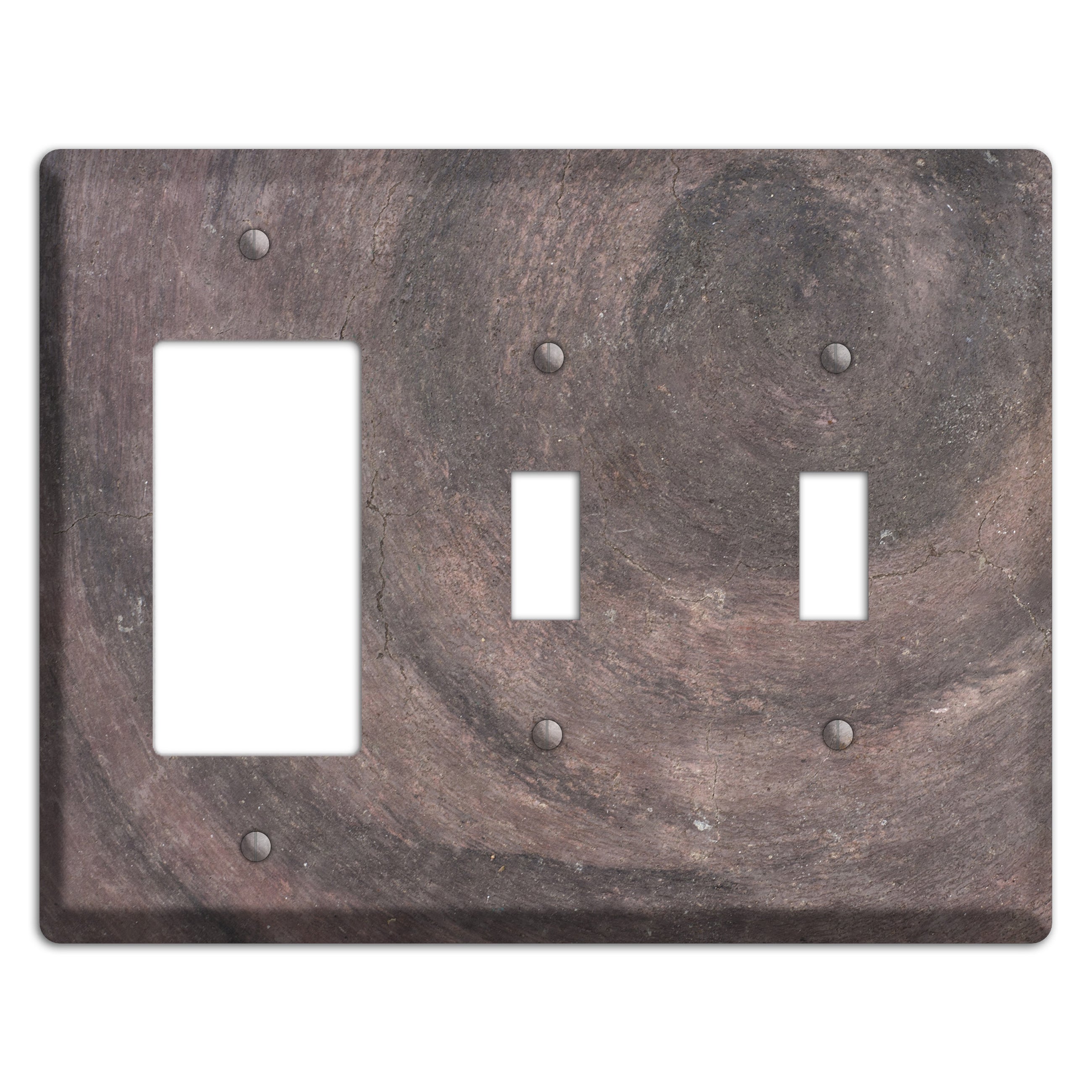 Brown Swirl Concrete Rocker / 2 Toggle Wallplate