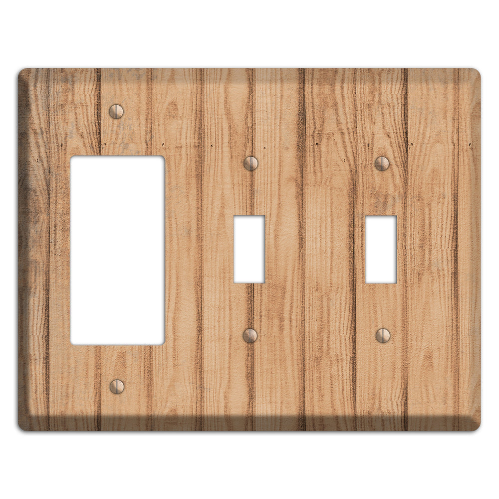 Tan Weathered Wood Rocker / 2 Toggle Wallplate