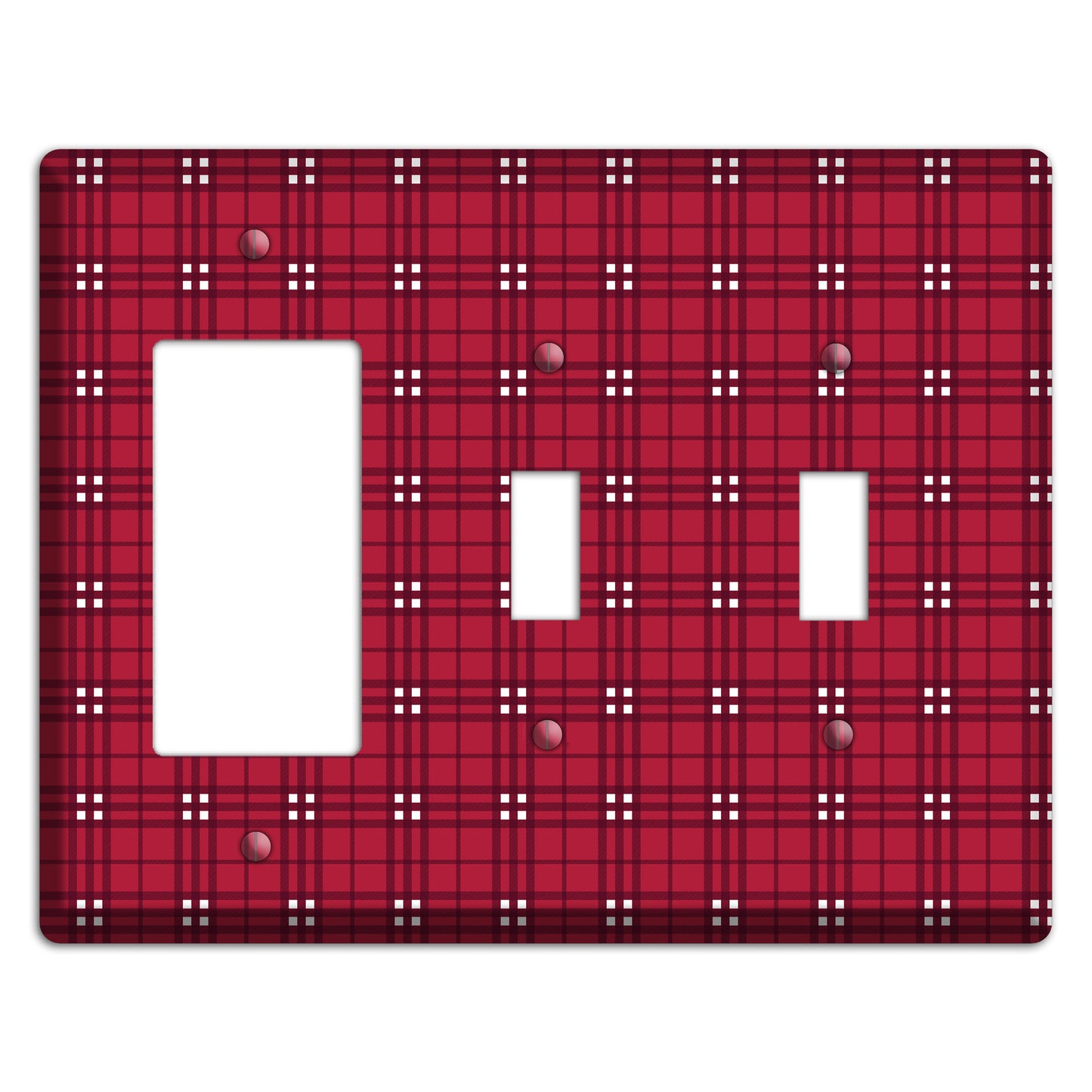 Red and White Plaid Rocker / 2 Toggle Wallplate