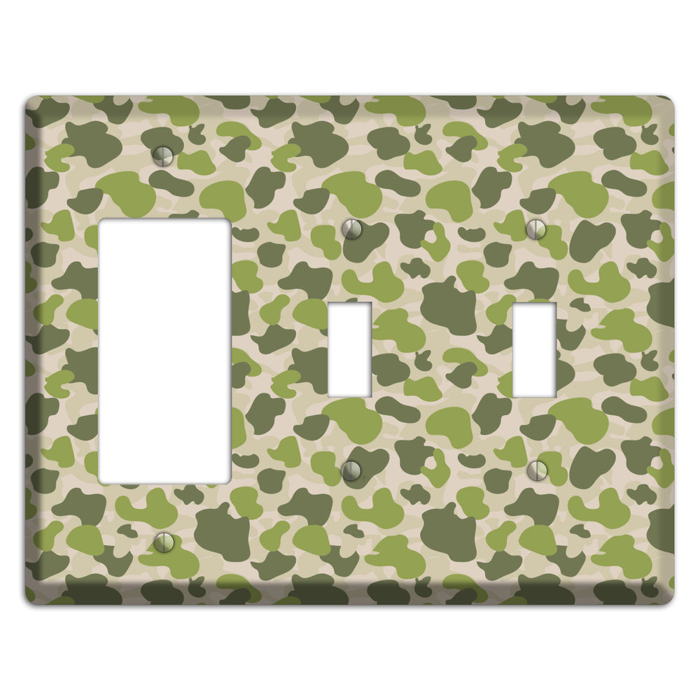 Jungle Green Parachute Camo Rocker / 2 Toggle Wallplate