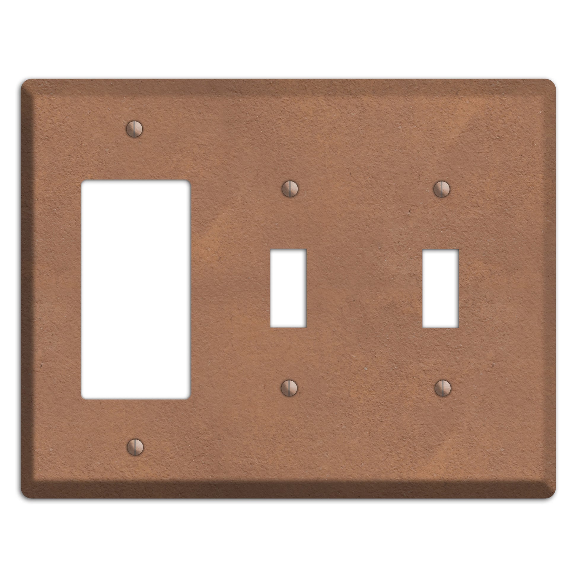 Stucoo Brown Rocker / 2 Toggle Wallplate