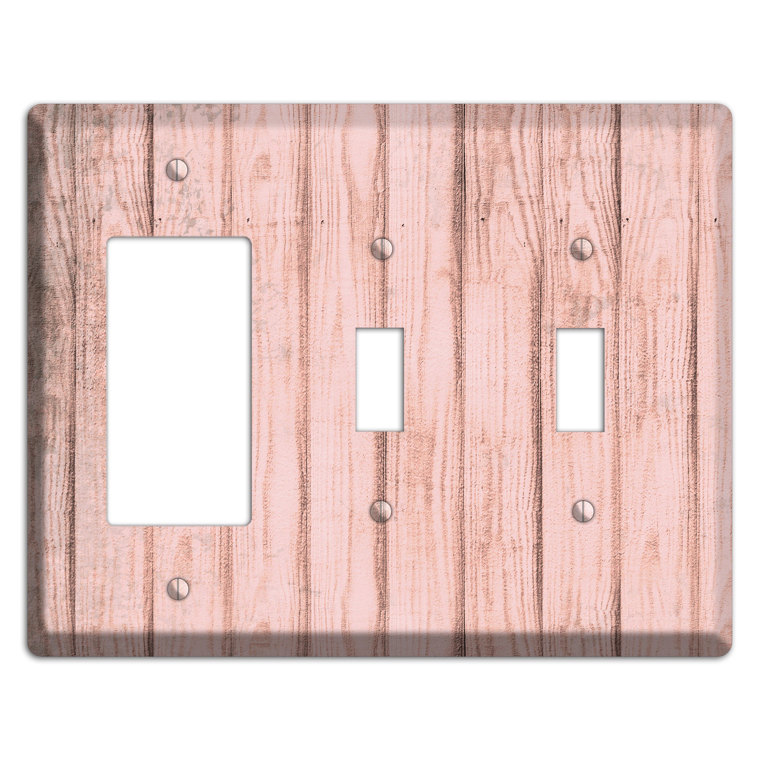 Beauty Bush Weathered Wood Rocker / 2 Toggle Wallplate