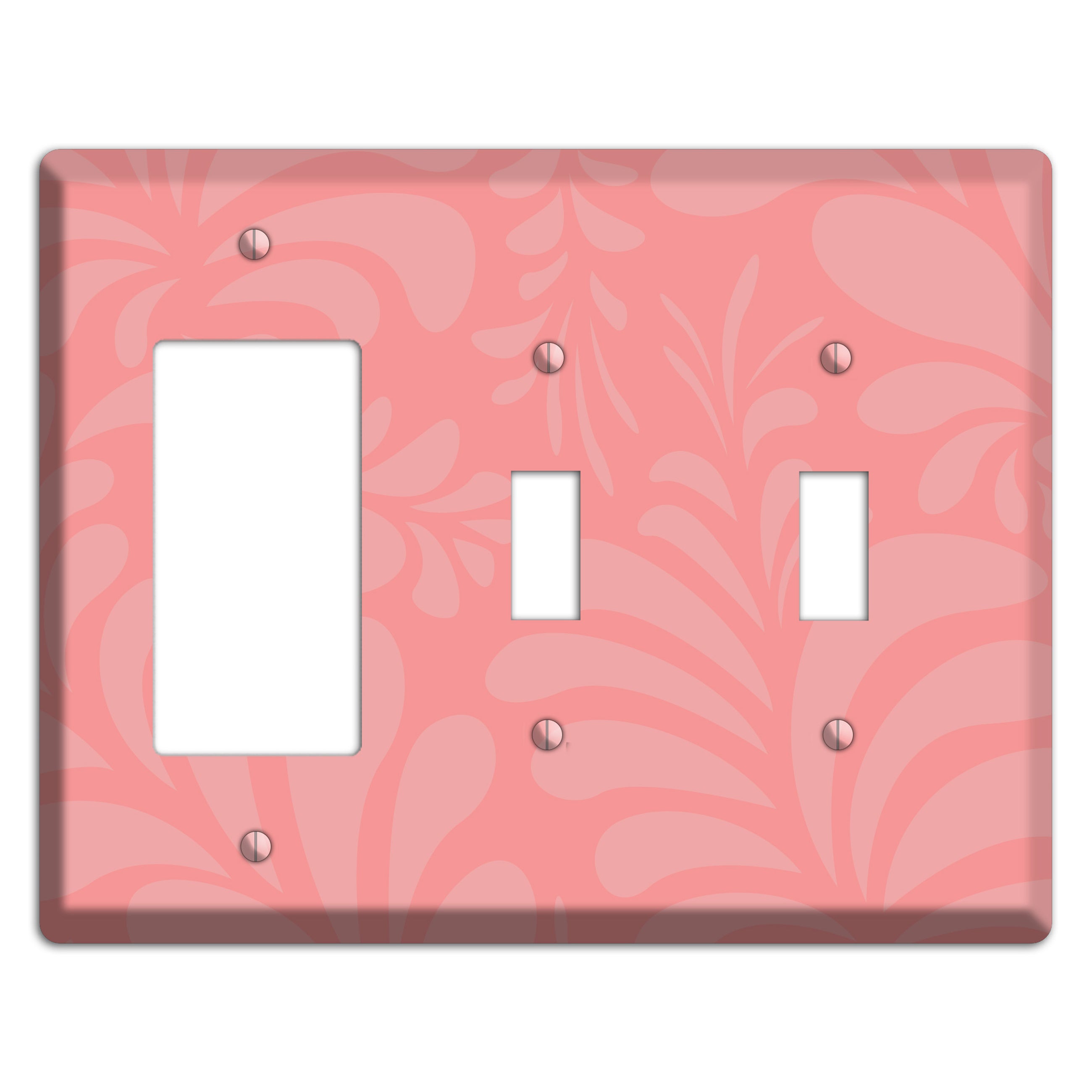 Pink Herati Rocker / 2 Toggle Wallplate
