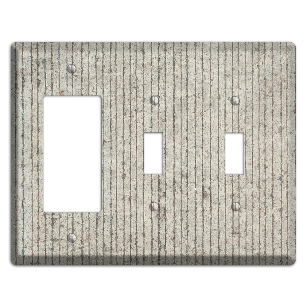 Vertical Concrete Rocker / 2 Toggle Wallplate