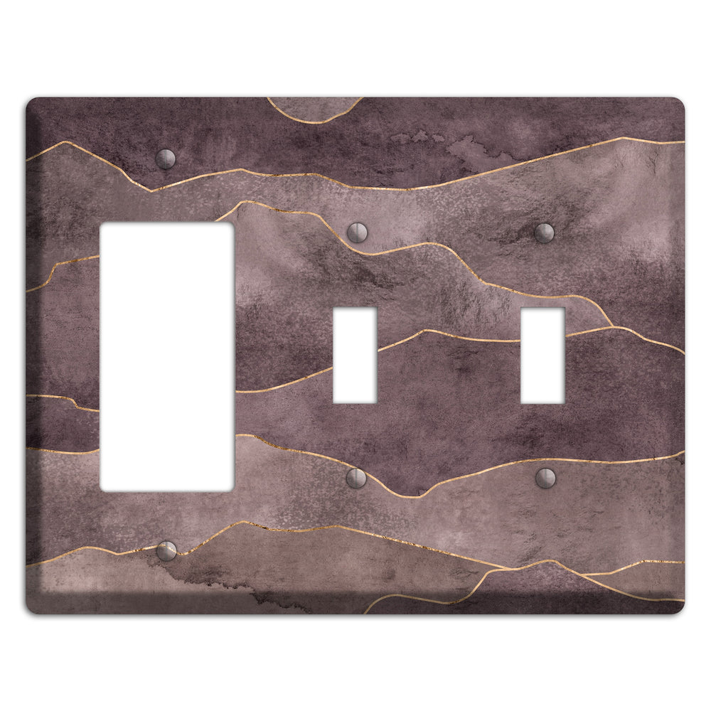 Plum Mountain Range Rocker / 2 Toggle Wallplate
