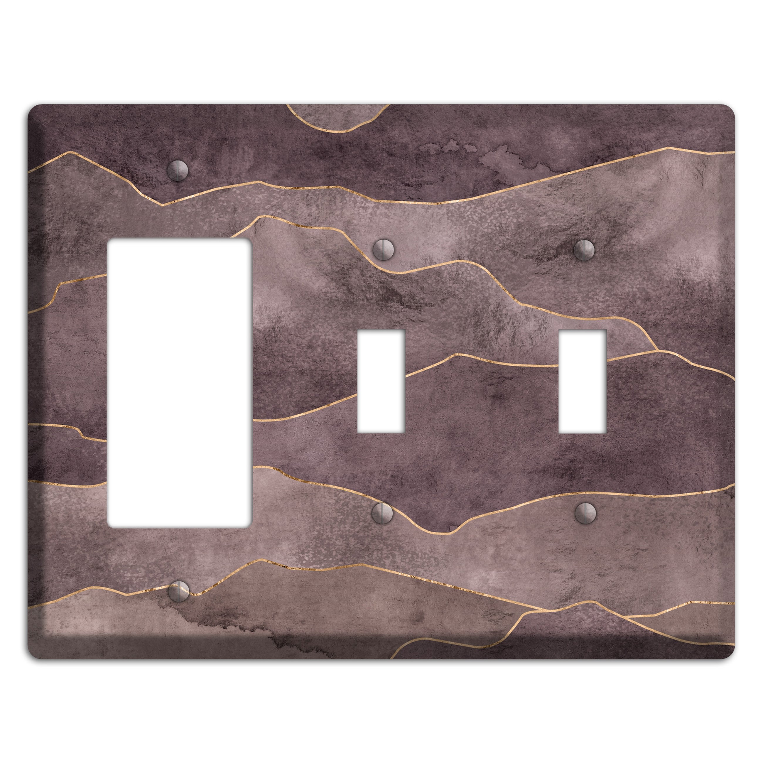Plum Mountain Range Rocker / 2 Toggle Wallplate